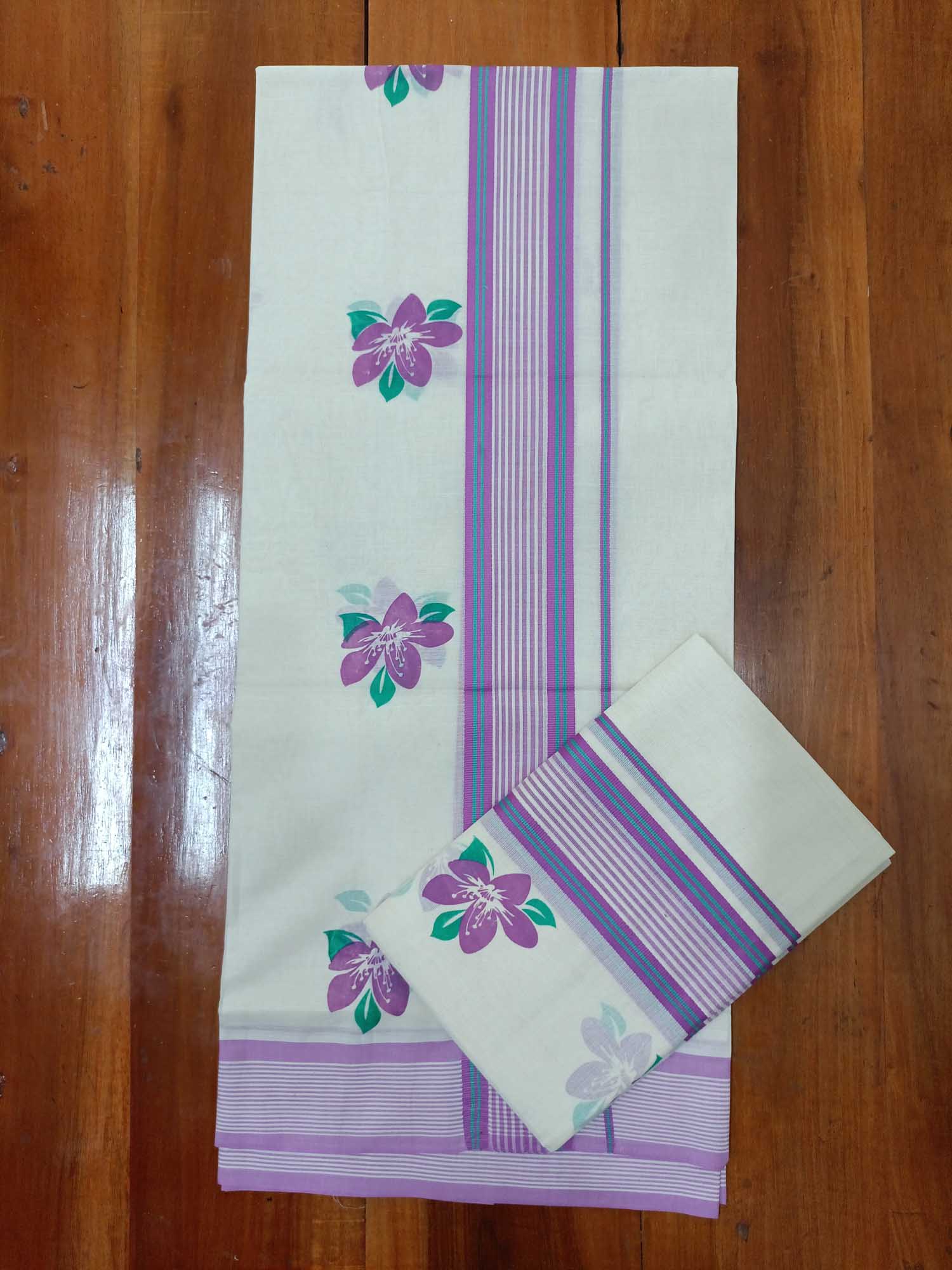 Balaramapuram Printed Set-Mundu for Women