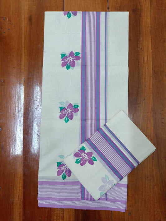 Balaramapuram Printed Set-Mundu for Women