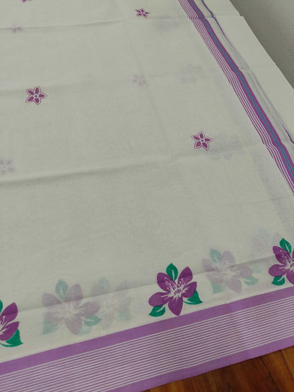 Balaramapuram Printed Set-Mundu for Women