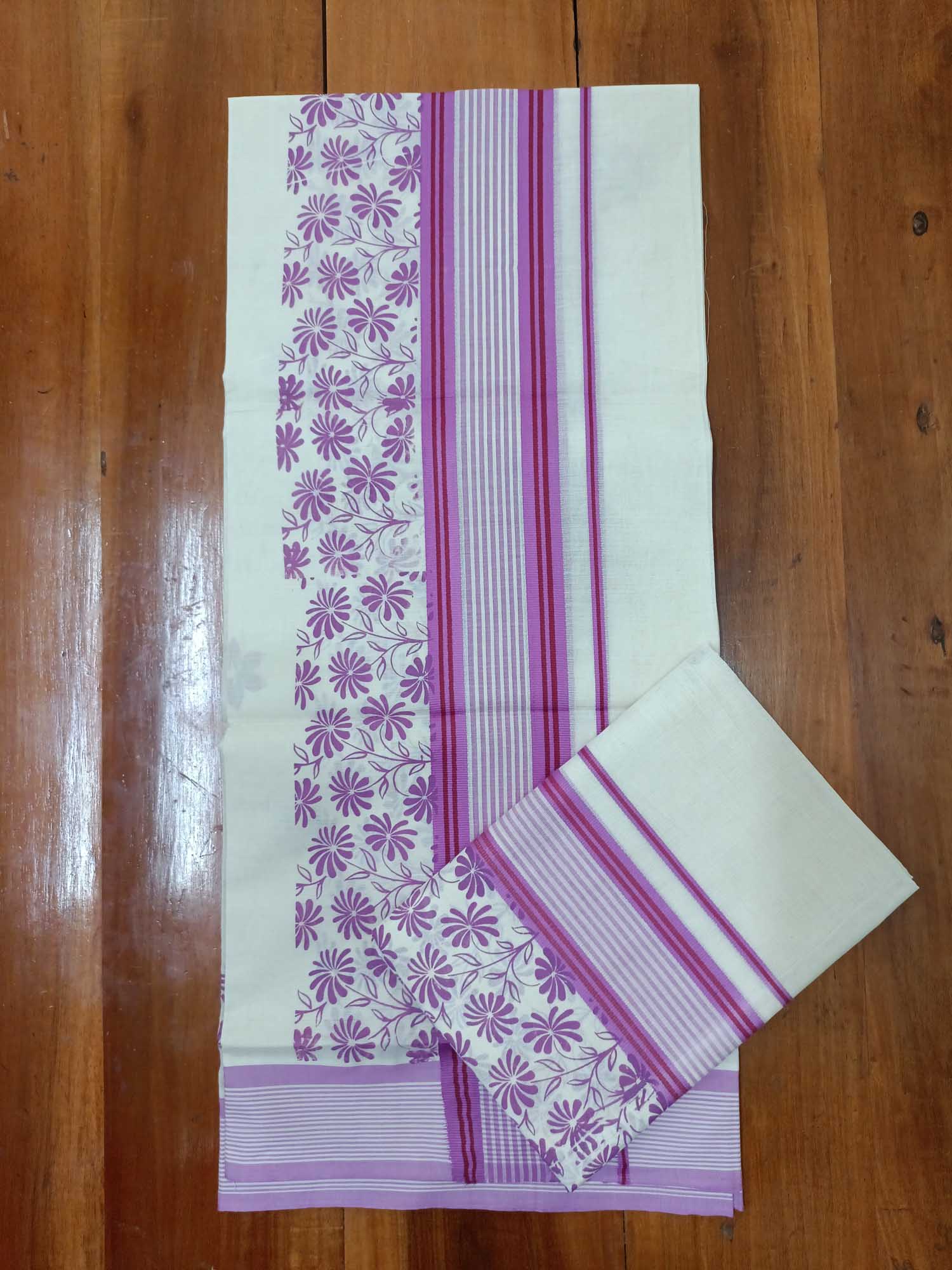 Balaramapuram Printed Set-Mundu for Women