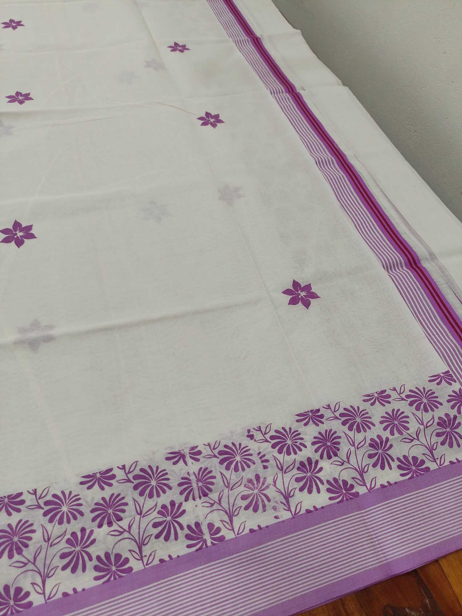 Balaramapuram Printed Set-Mundu for Women