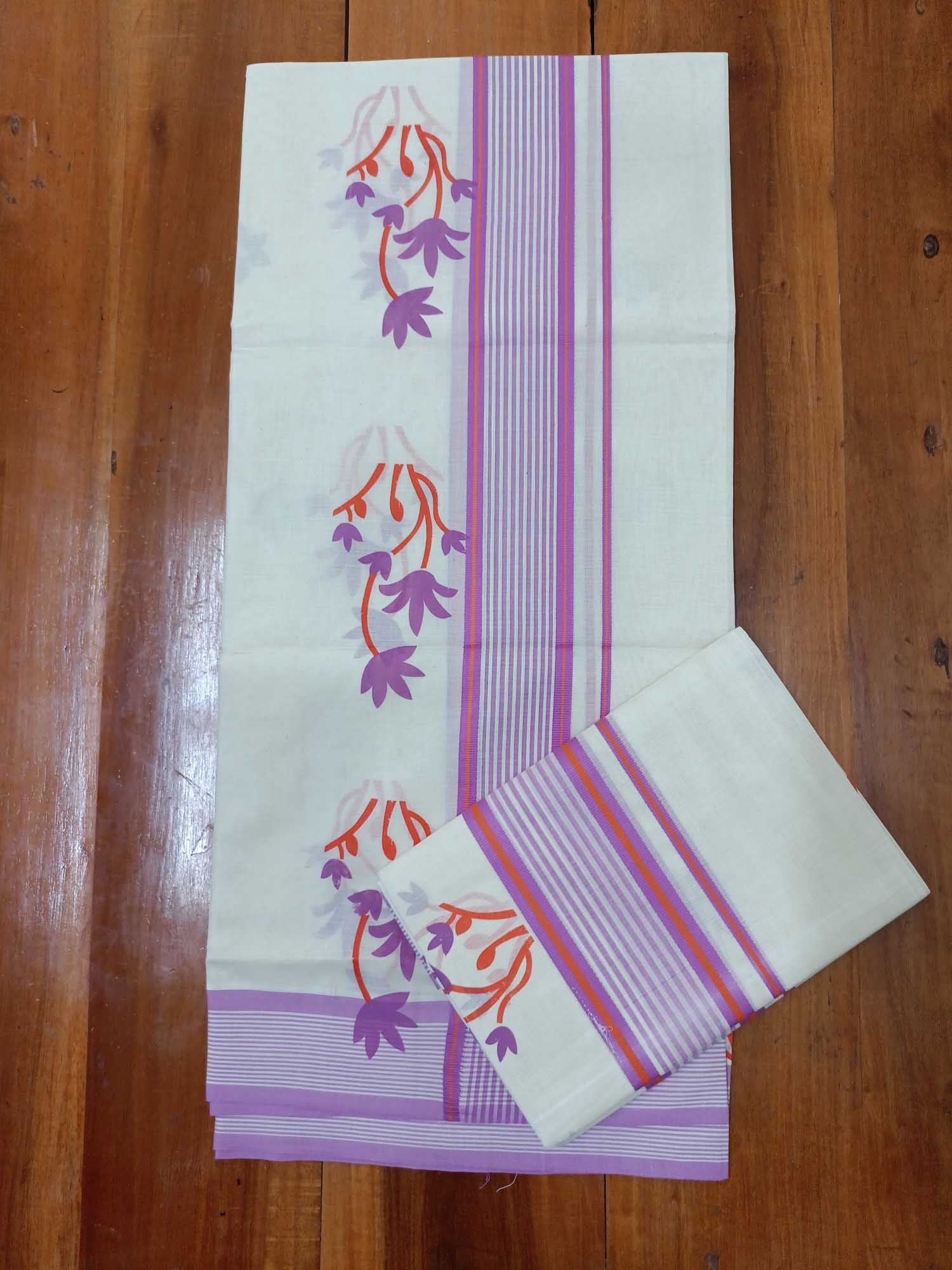 Balaramapuram Printed Set-Mundu for Women