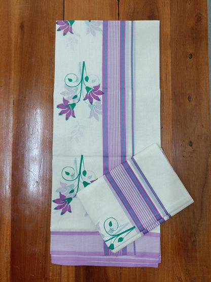 Balaramapuram Printed Set-Mundu for Women