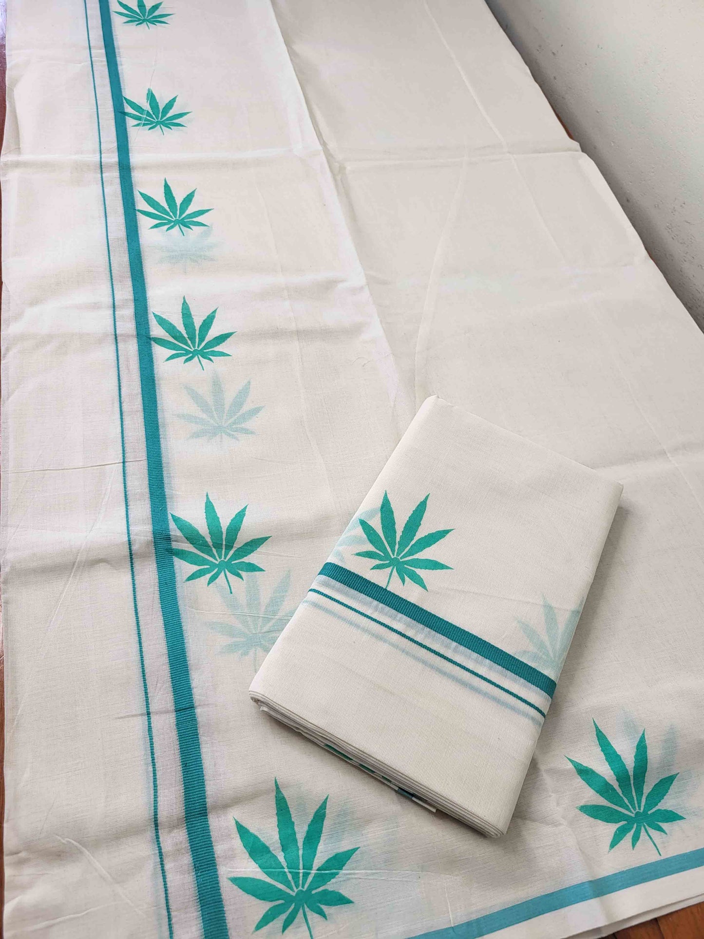 Balaramapuram Printed Set-Mundu for Women