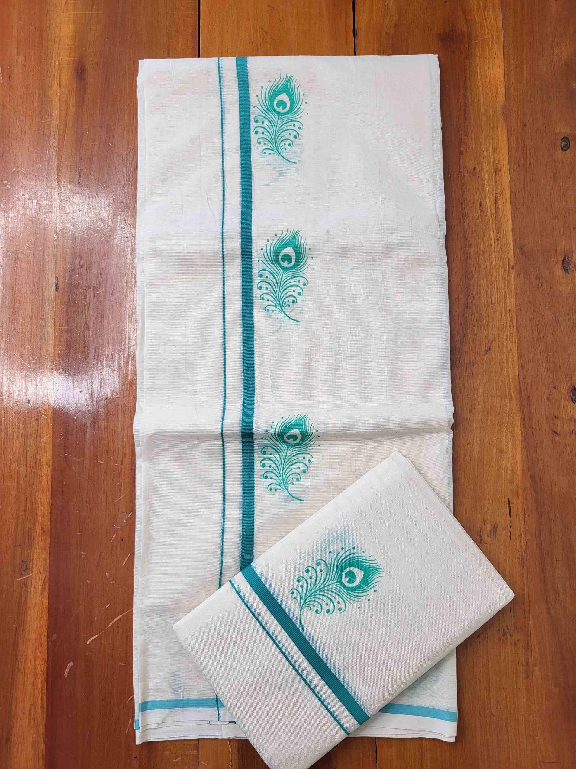 Balaramapuram Printed Set-Mundu for Women