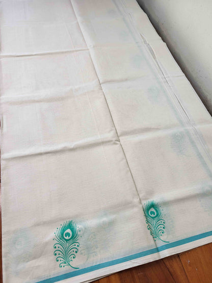 Balaramapuram Printed Set-Mundu for Women