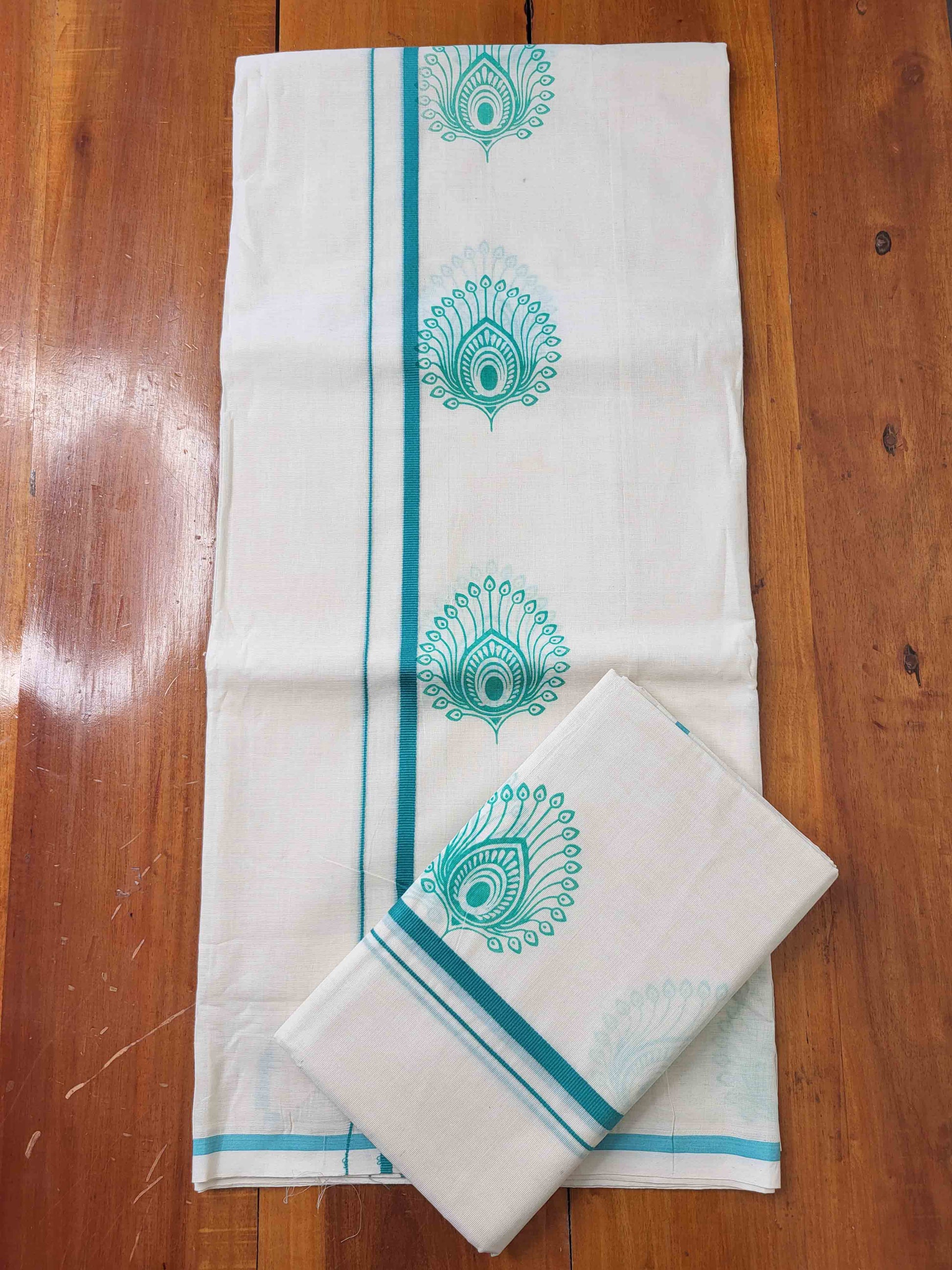 Balaramapuram Printed Set-Mundu for Women
