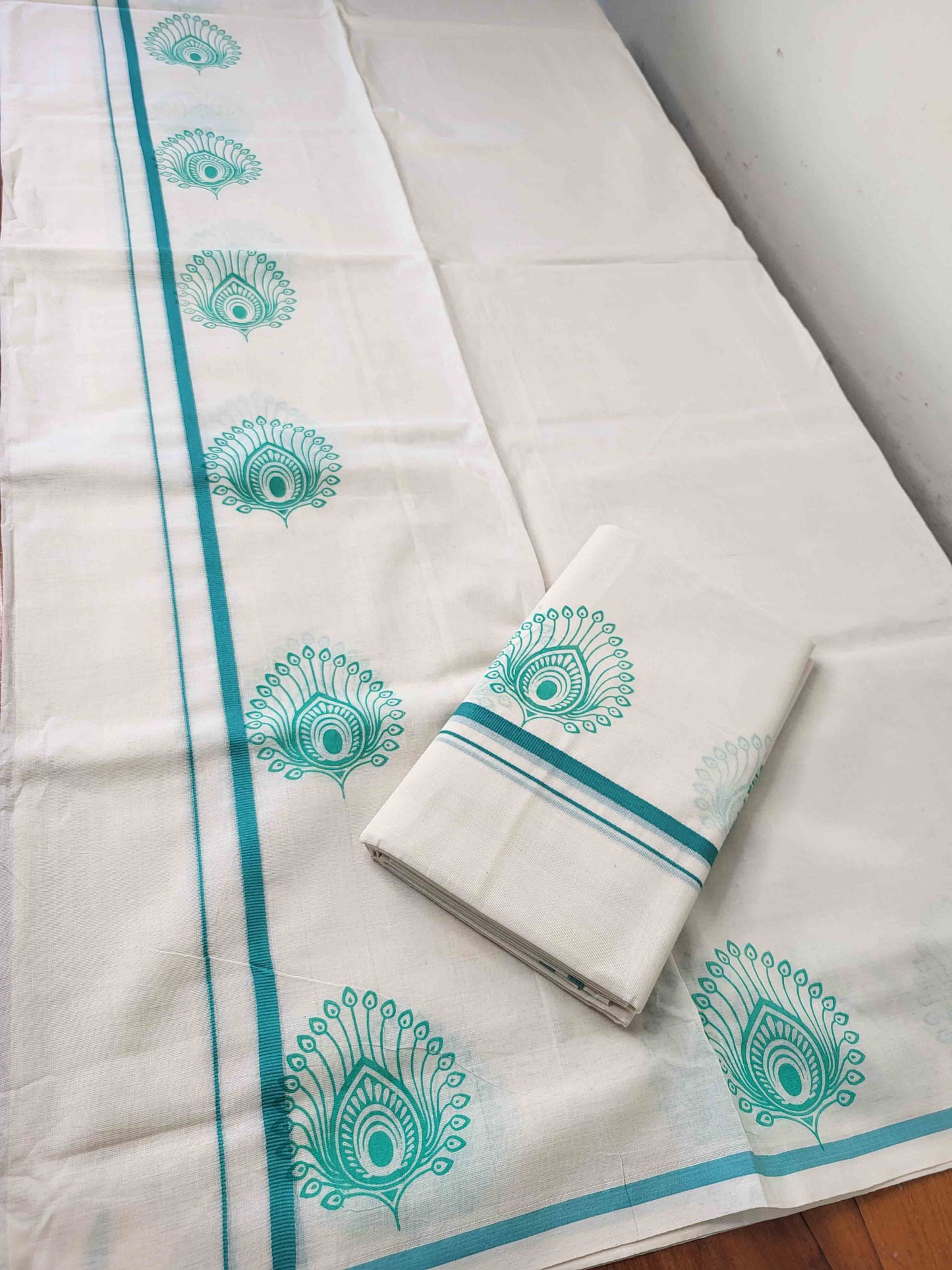 Balaramapuram Printed Set-Mundu for Women