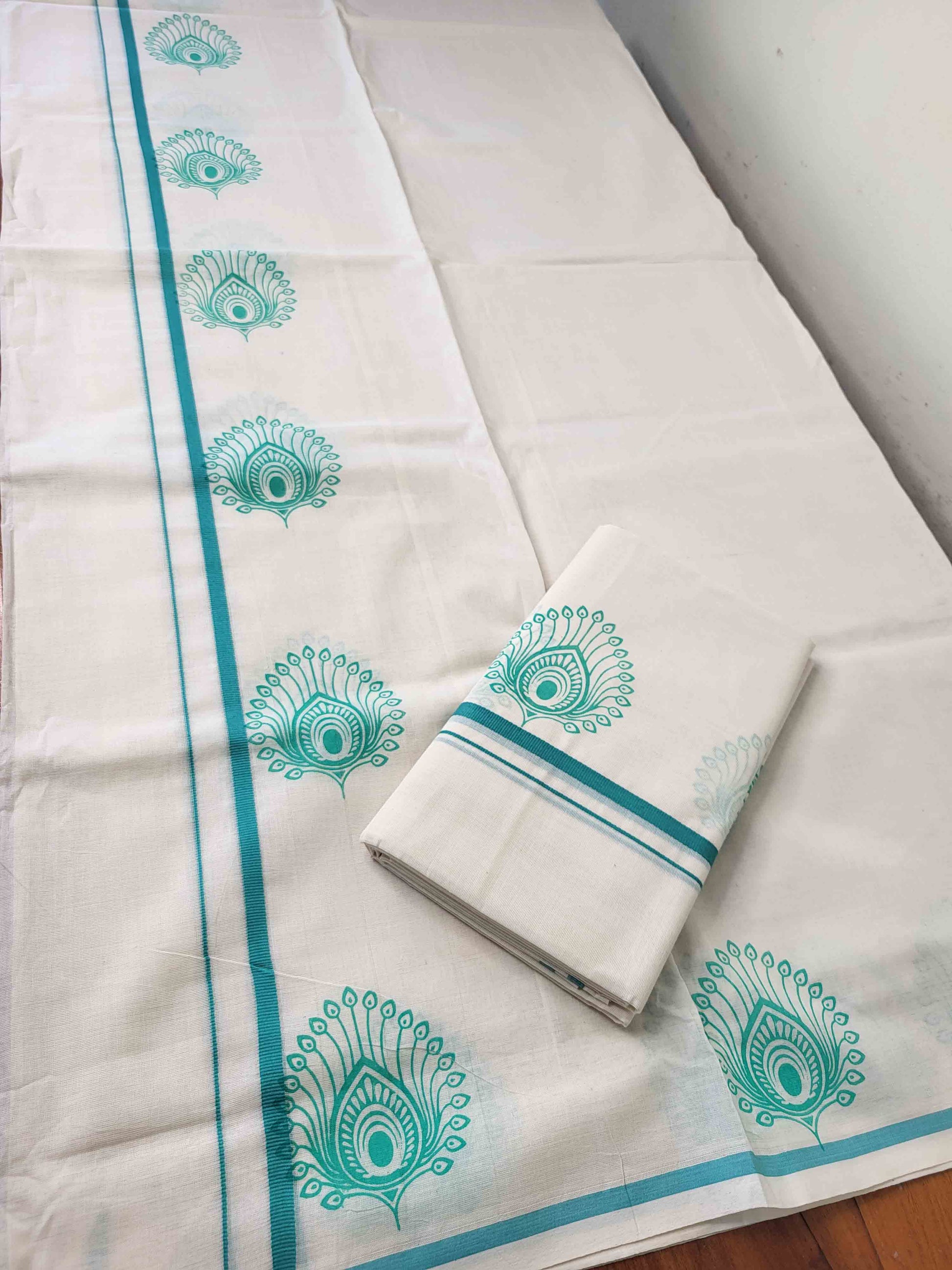 Balaramapuram Printed Set-Mundu for Women