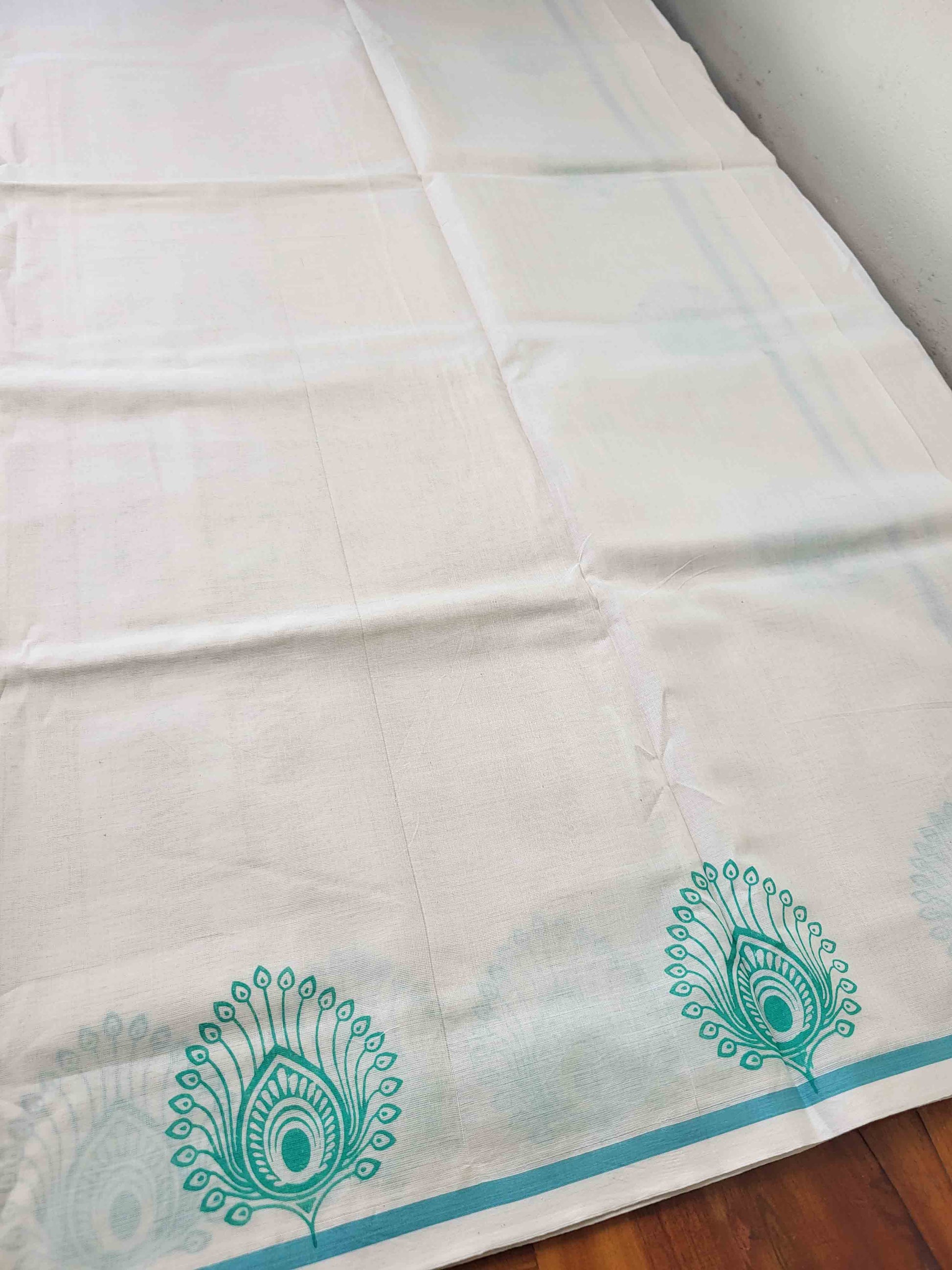 Balaramapuram Printed Set-Mundu for Women