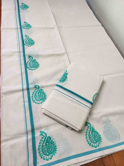 Balaramapuram Printed Set-Mundu for Women