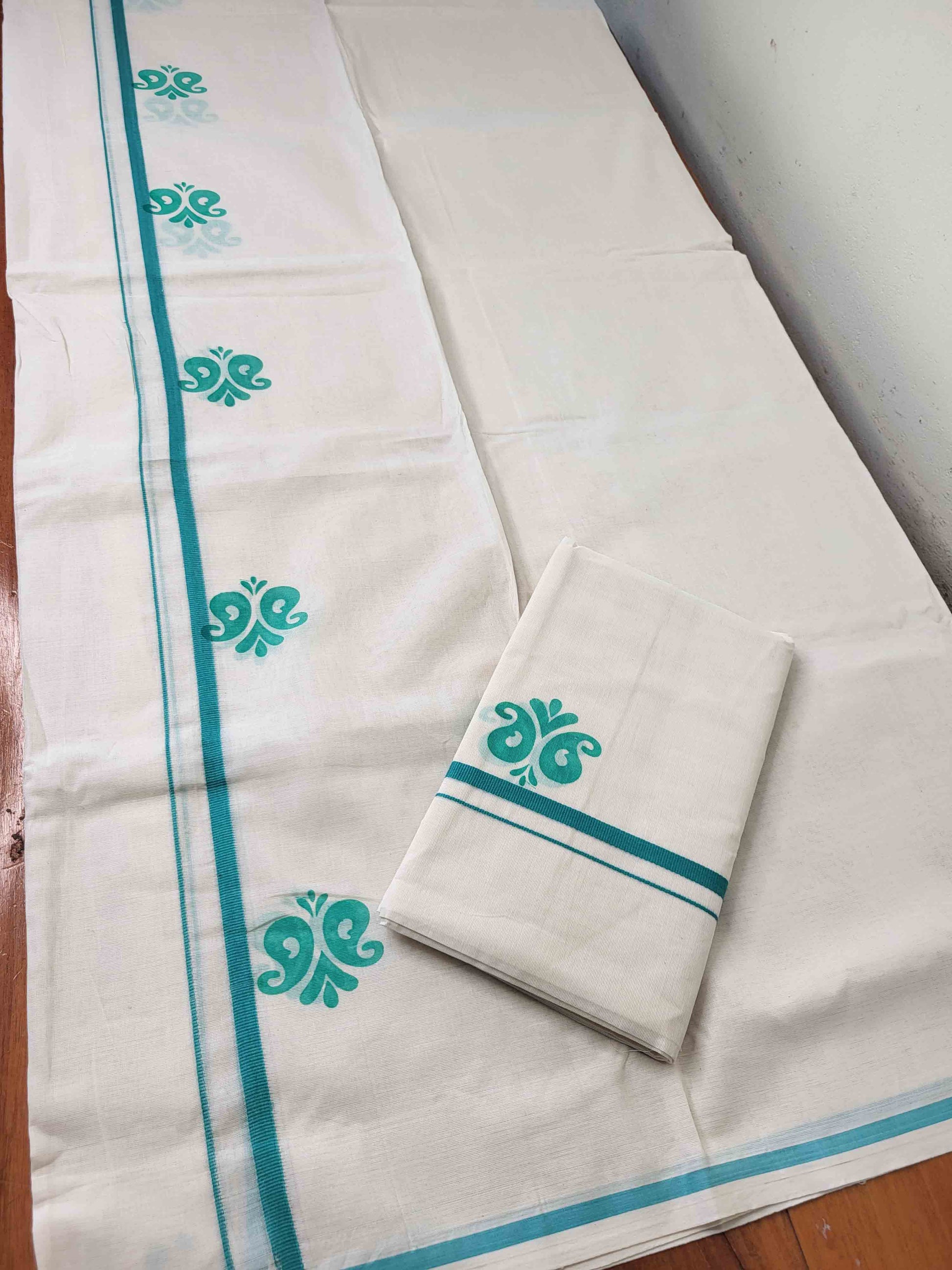 Balaramapuram Printed Set-Mundu for Women