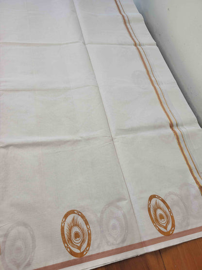 Balaramapuram Printed Set-Mundu for Women