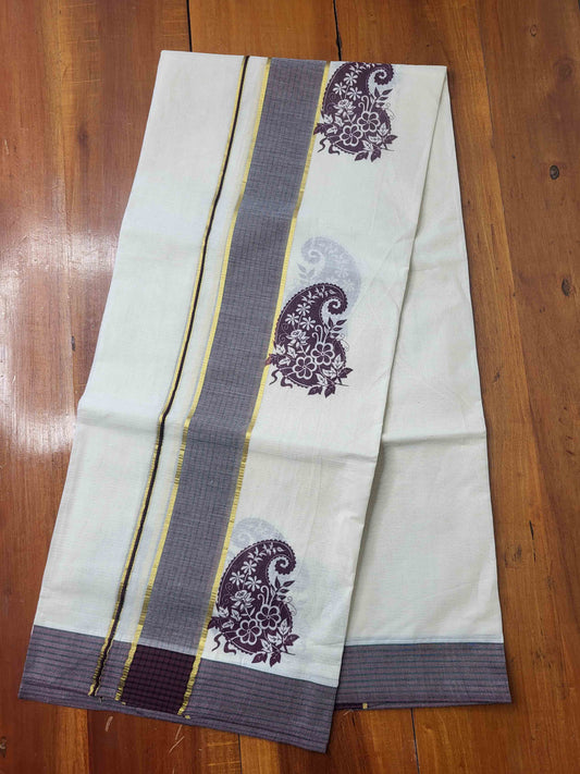 Balaramapuram Printed Set-Mundu for Women