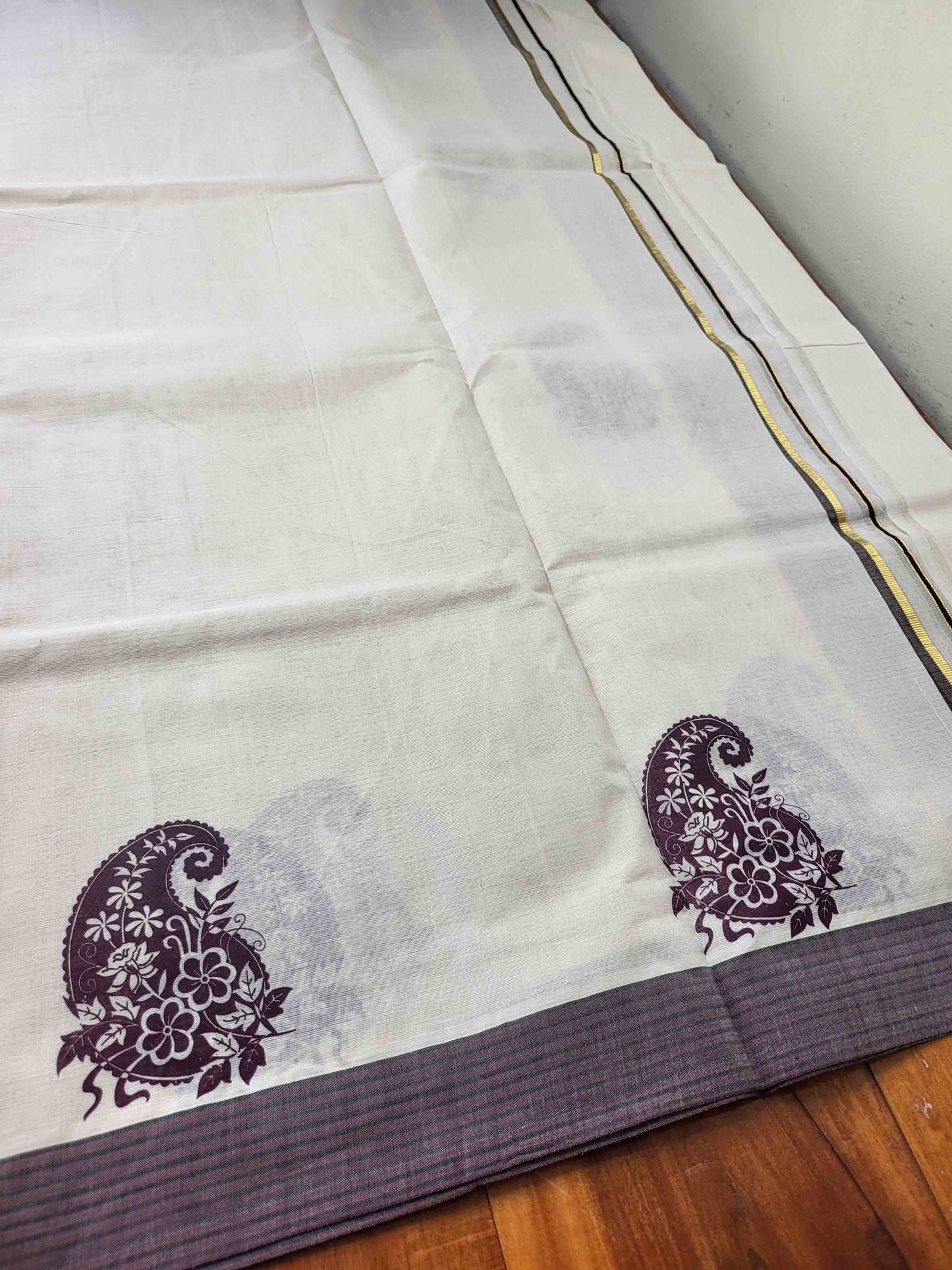 Balaramapuram Printed Set-Mundu for Women
