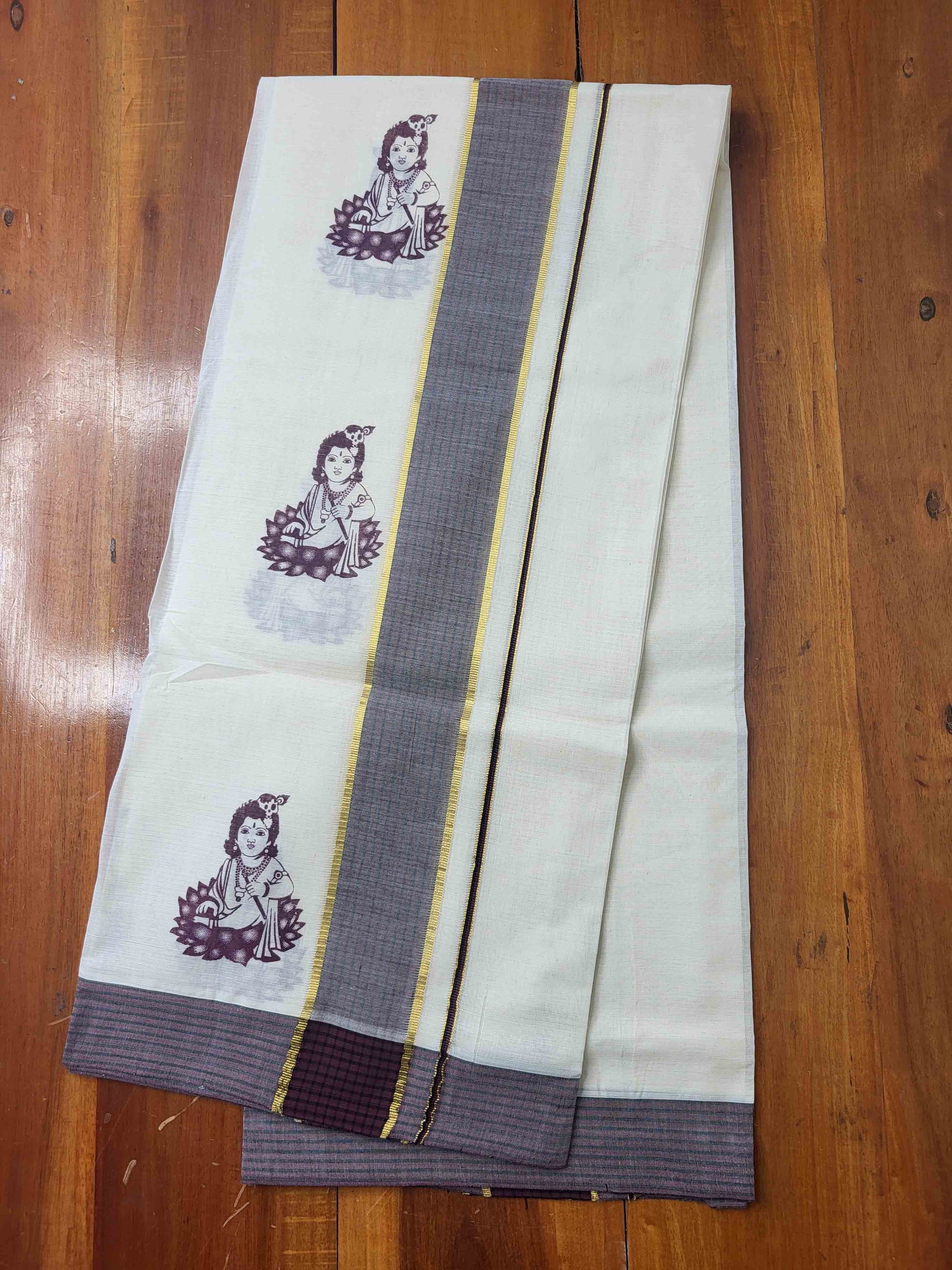 Balaramapuram Printed Set-Mundu for Women