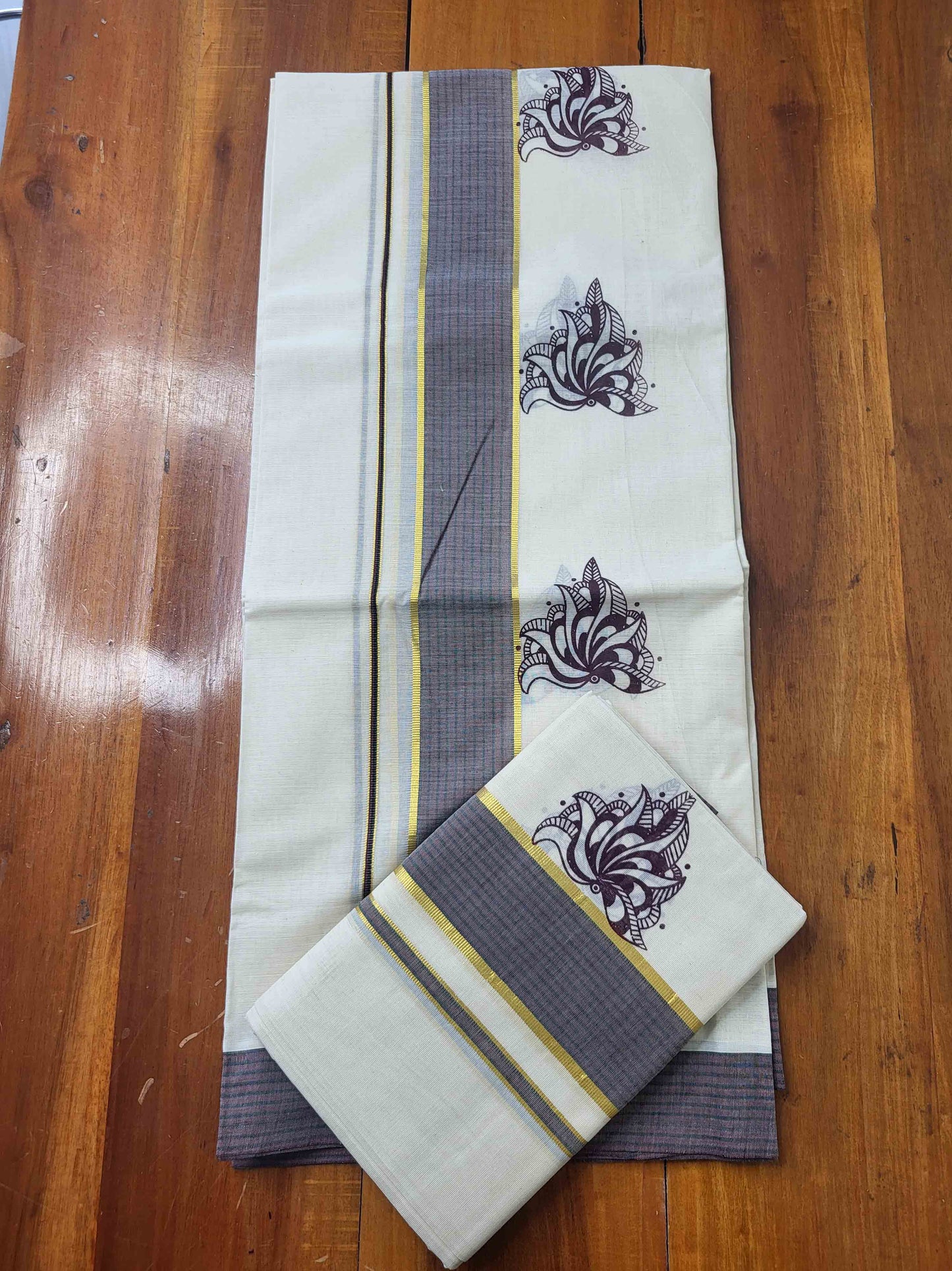 Balaramapuram Printed Set-Mundu for Women