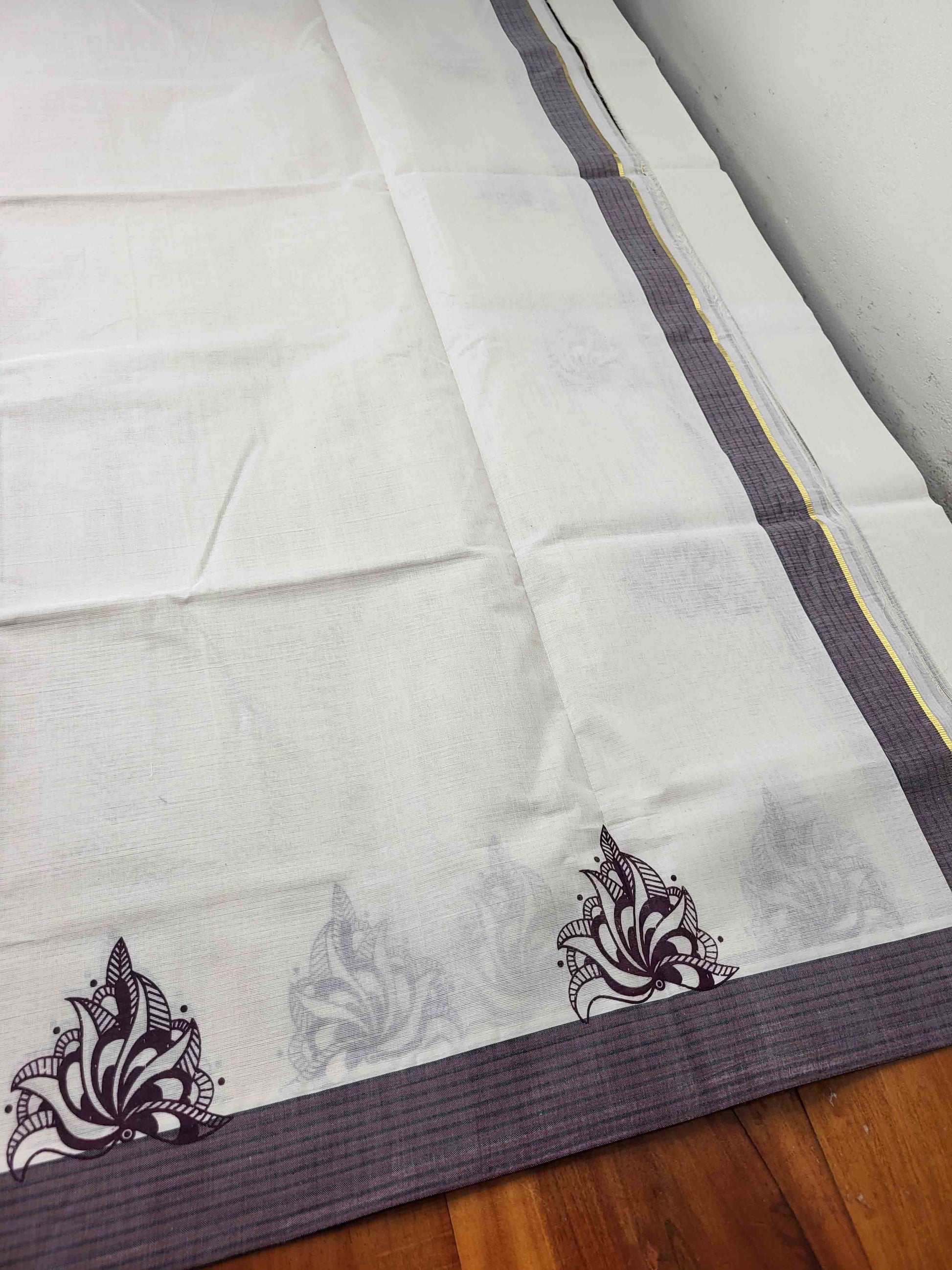 Balaramapuram Printed Set-Mundu for Women