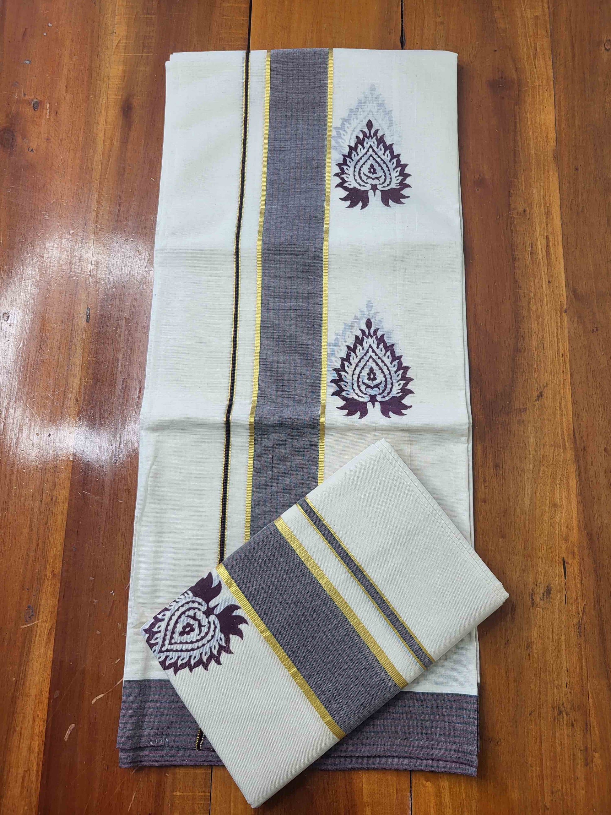 Balaramapuram Printed Set-Mundu for Women