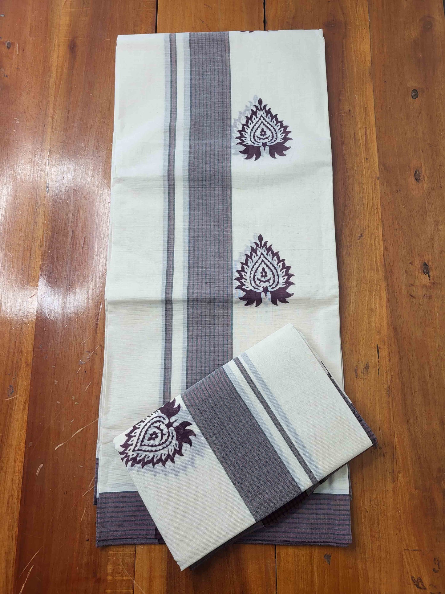 Balaramapuram Printed Set-Mundu for Women