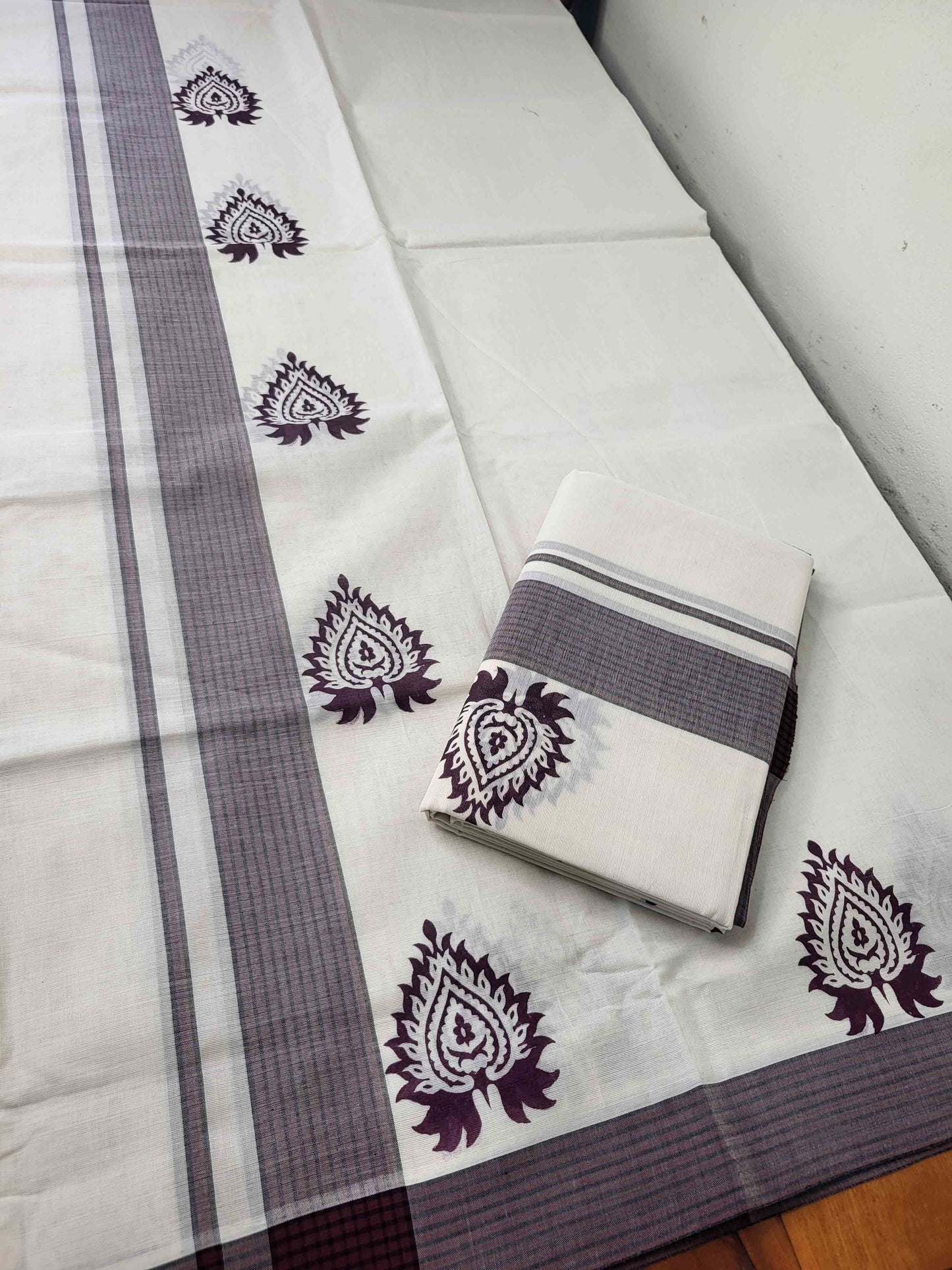 Balaramapuram Printed Set-Mundu for Women
