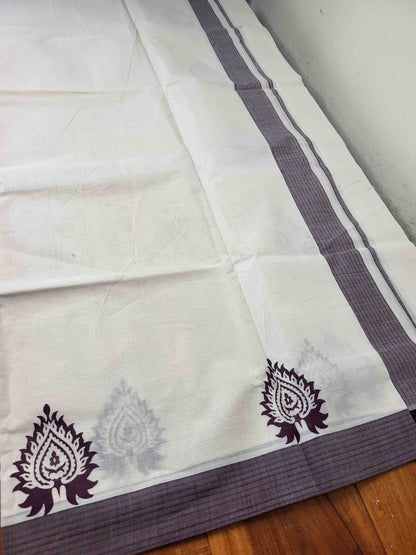 Balaramapuram Printed Set-Mundu for Women