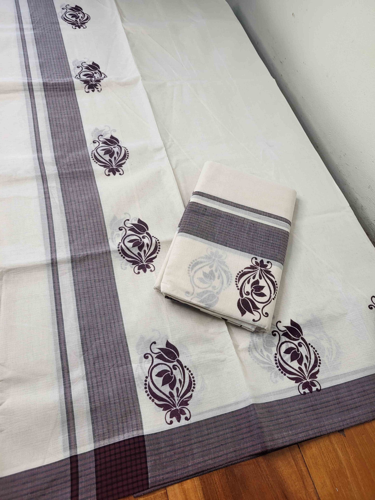 Balaramapuram Printed Set-Mundu for Women