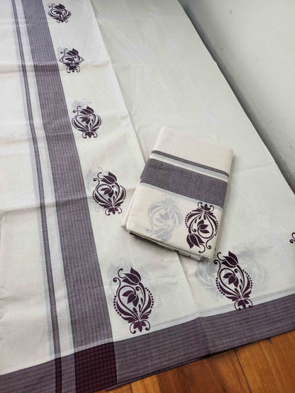 Balaramapuram Printed Set-Mundu for Women