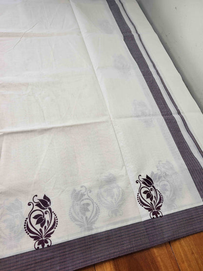 Balaramapuram Printed Set-Mundu for Women