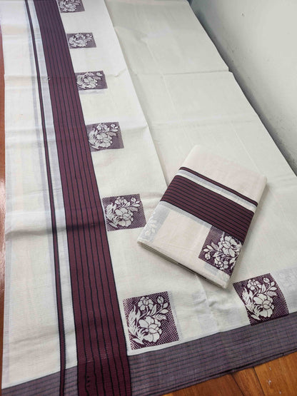 Balaramapuram Printed Set-Mundu for Women