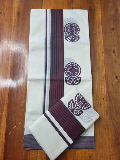Balaramapuram Printed Set-Mundu for Women