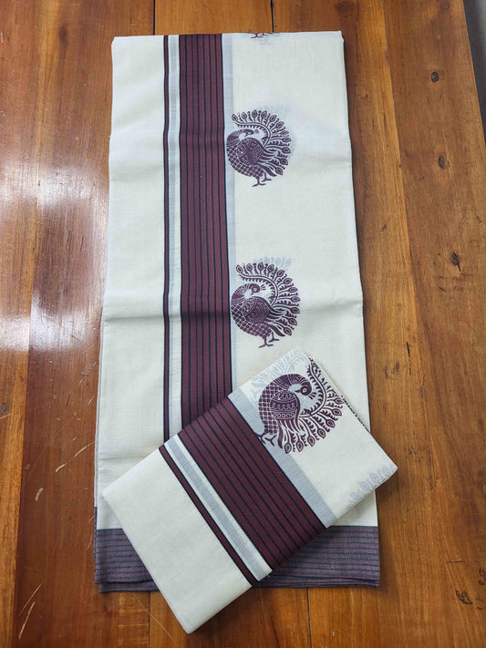 Balaramapuram Printed Set-Mundu for Women