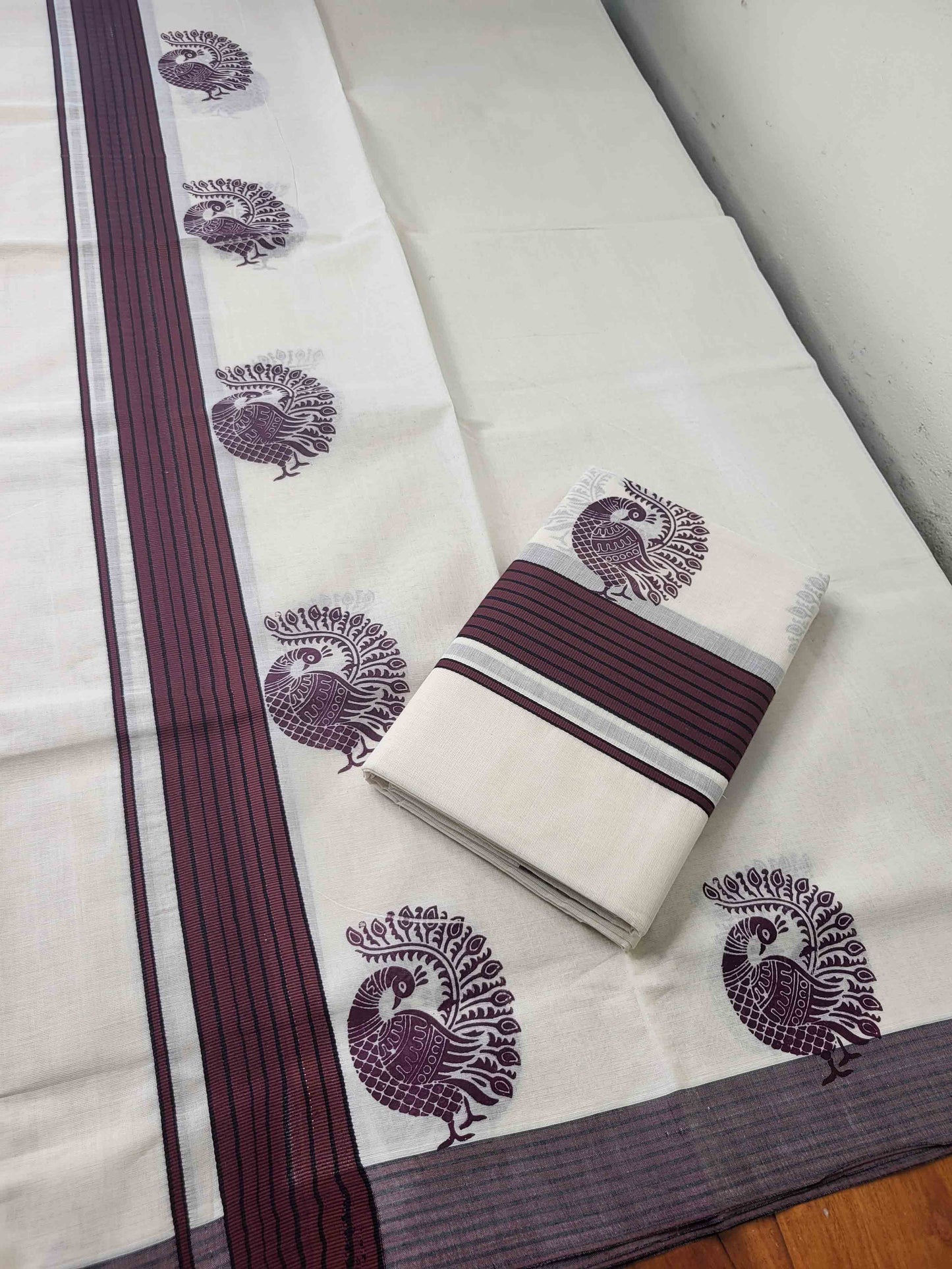 Balaramapuram Printed Set-Mundu for Women