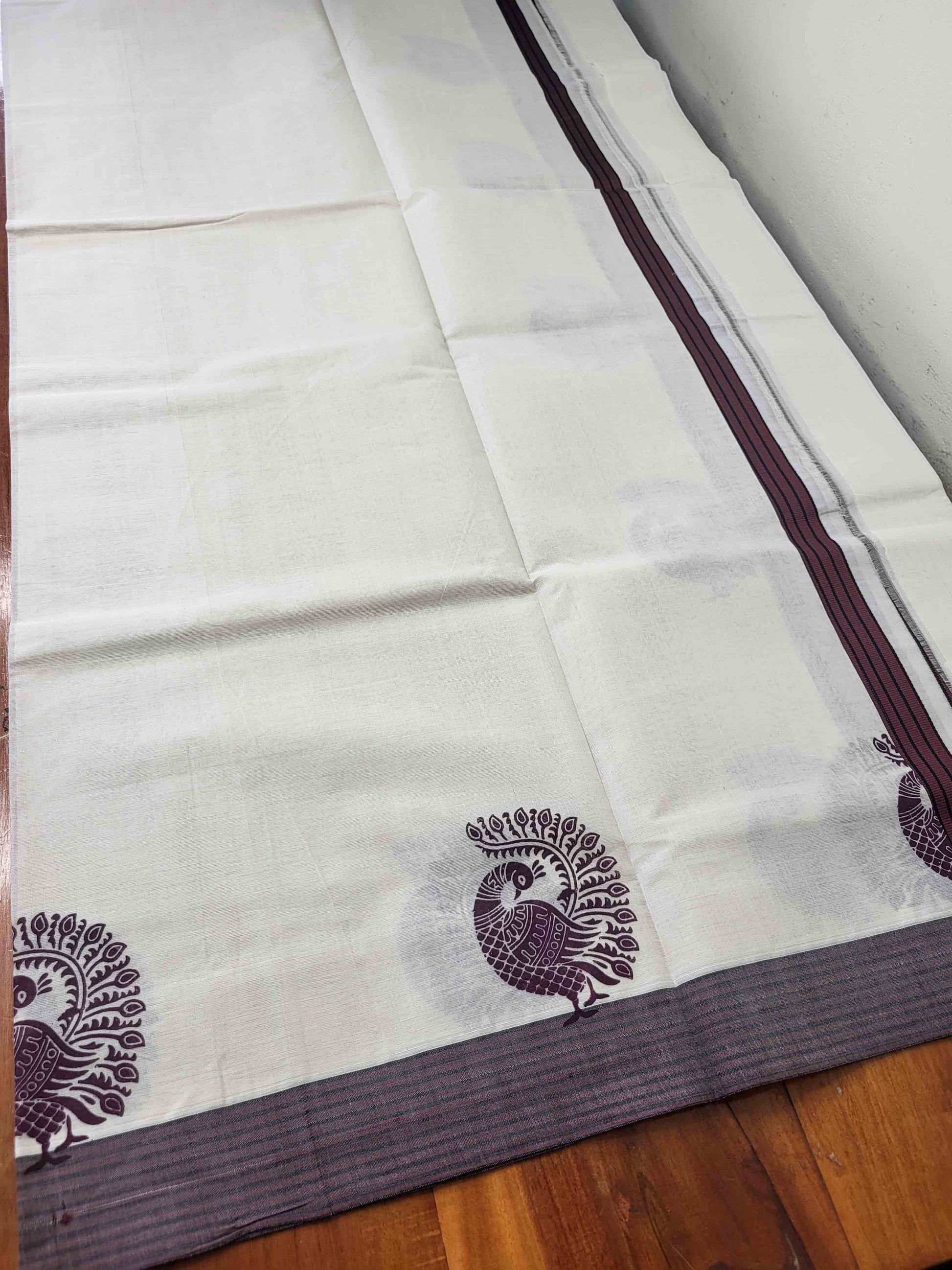 Balaramapuram Printed Set-Mundu for Women