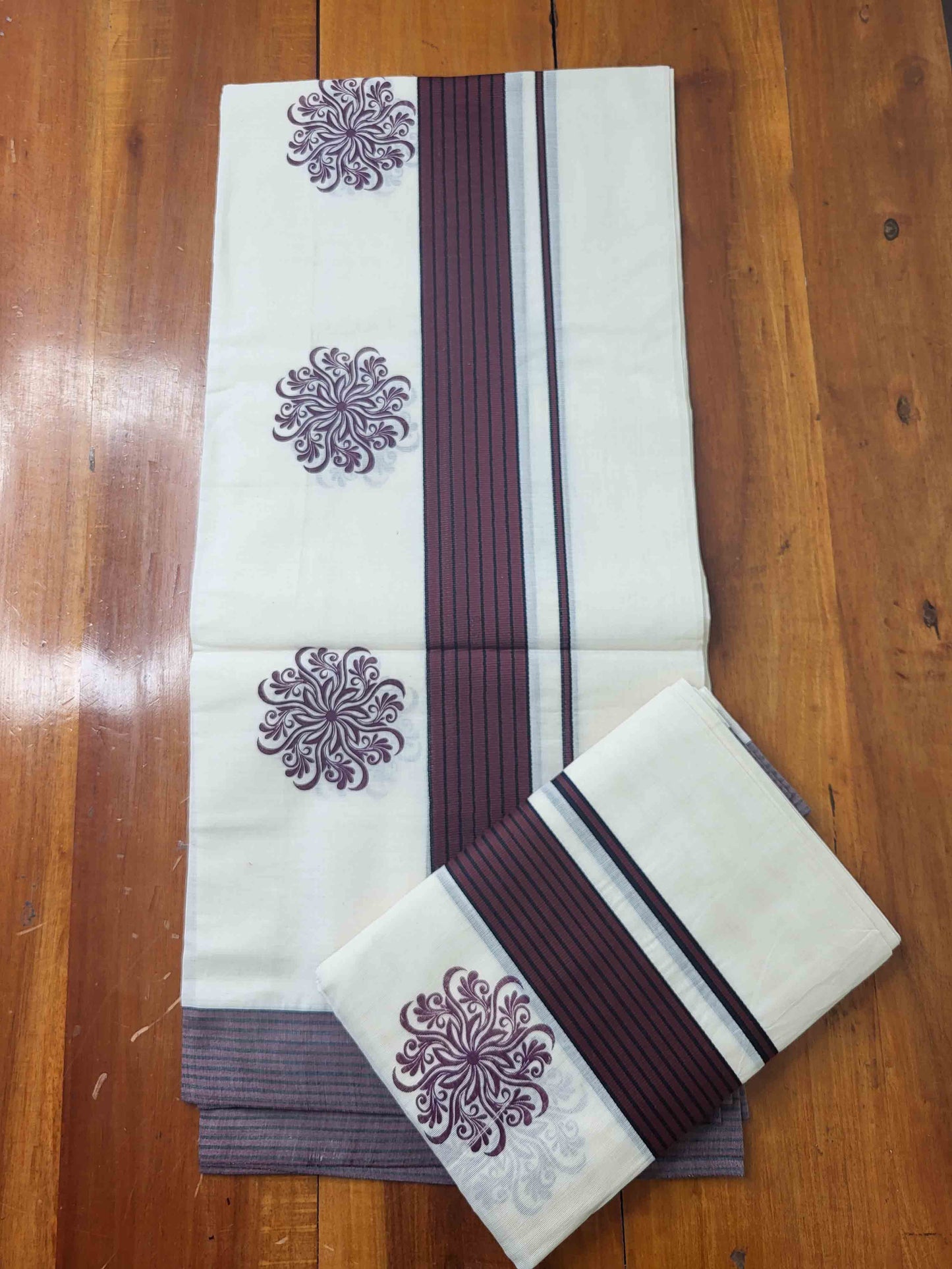 Balaramapuram Printed Set-Mundu for Women