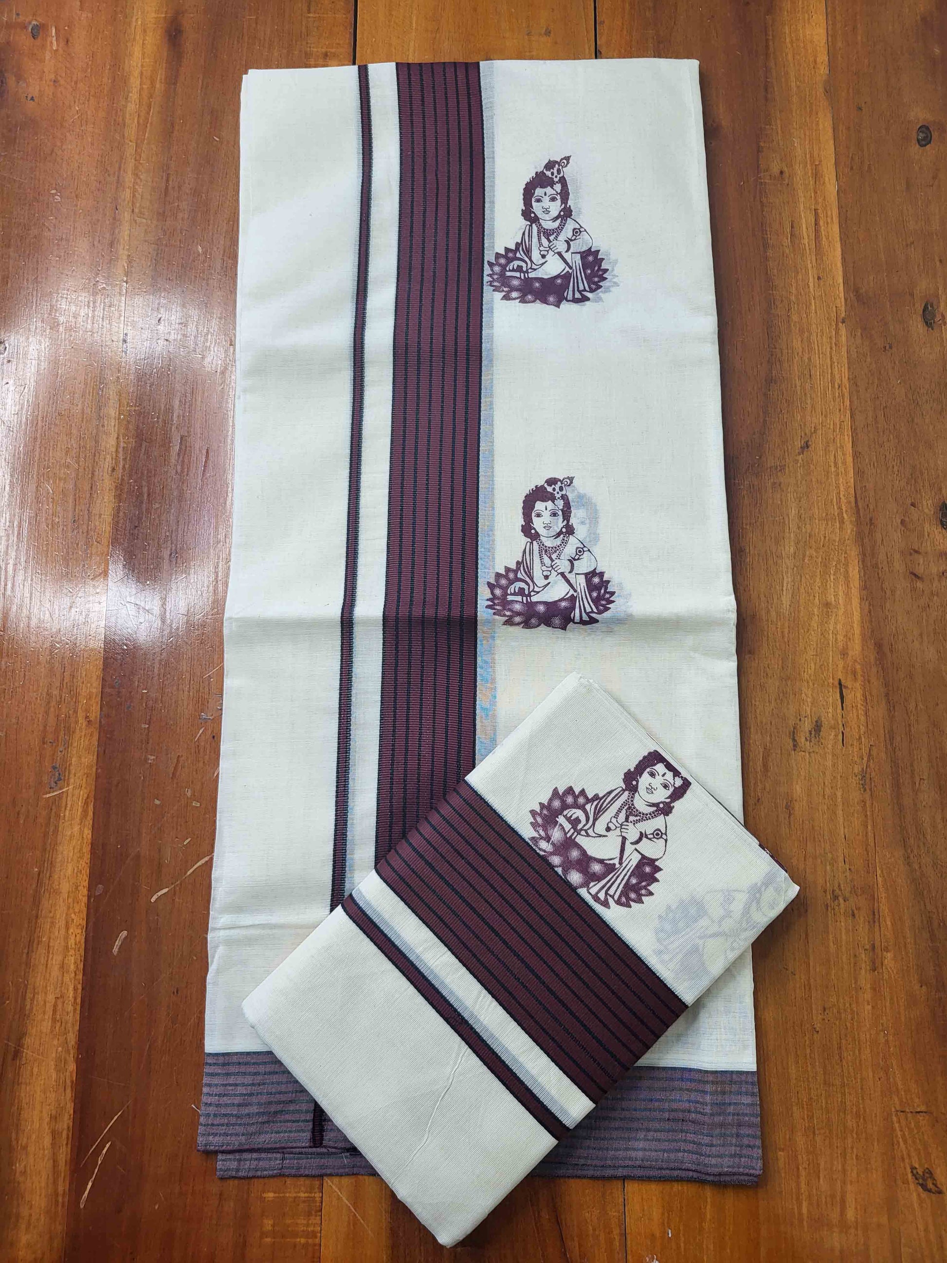 Balaramapuram Printed Set-Mundu for Women