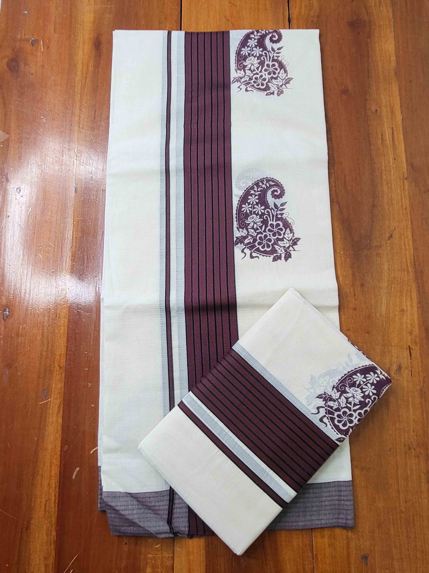 Balaramapuram Printed Set-Mundu for Women