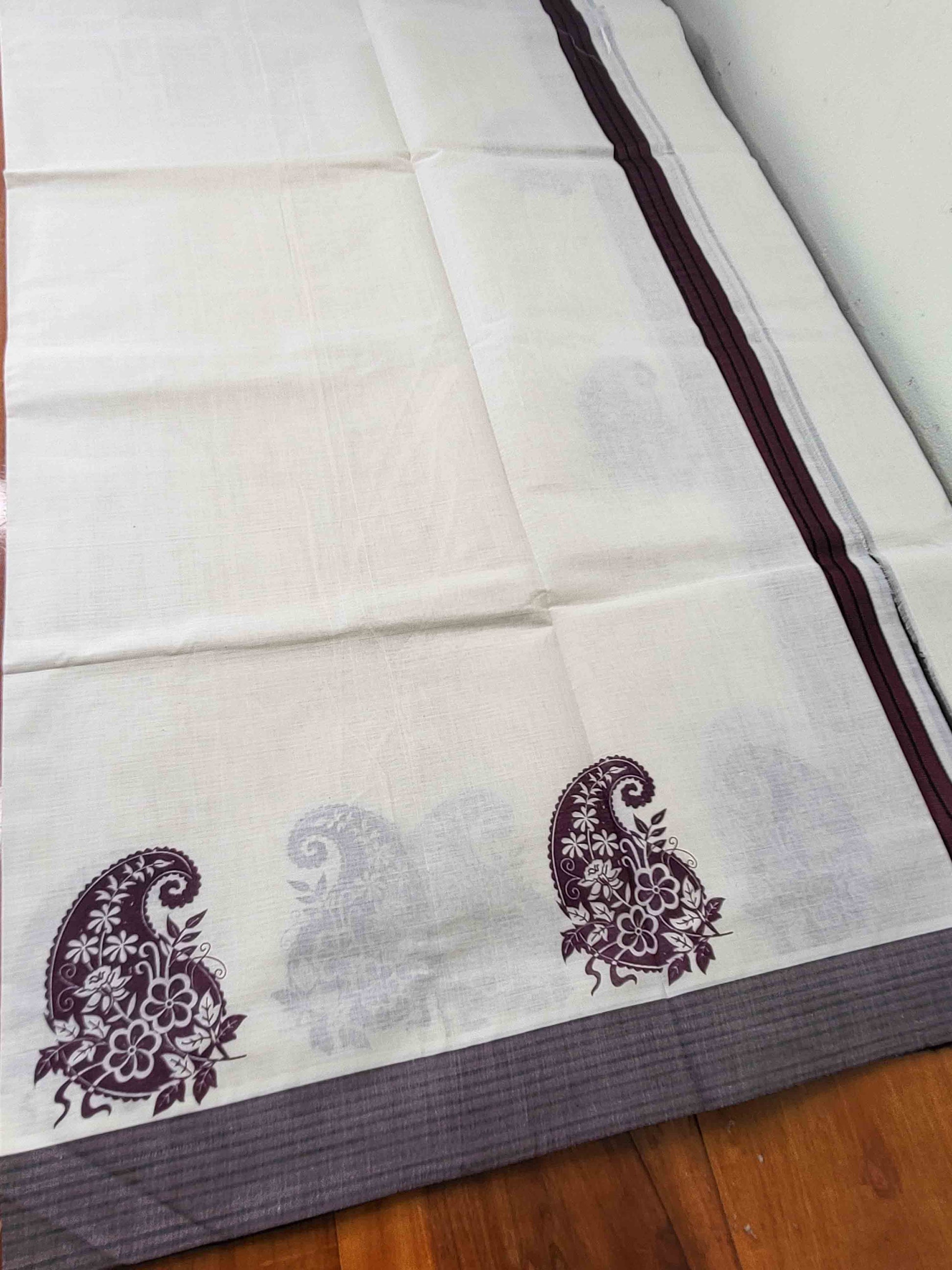 Balaramapuram Printed Set-Mundu for Women