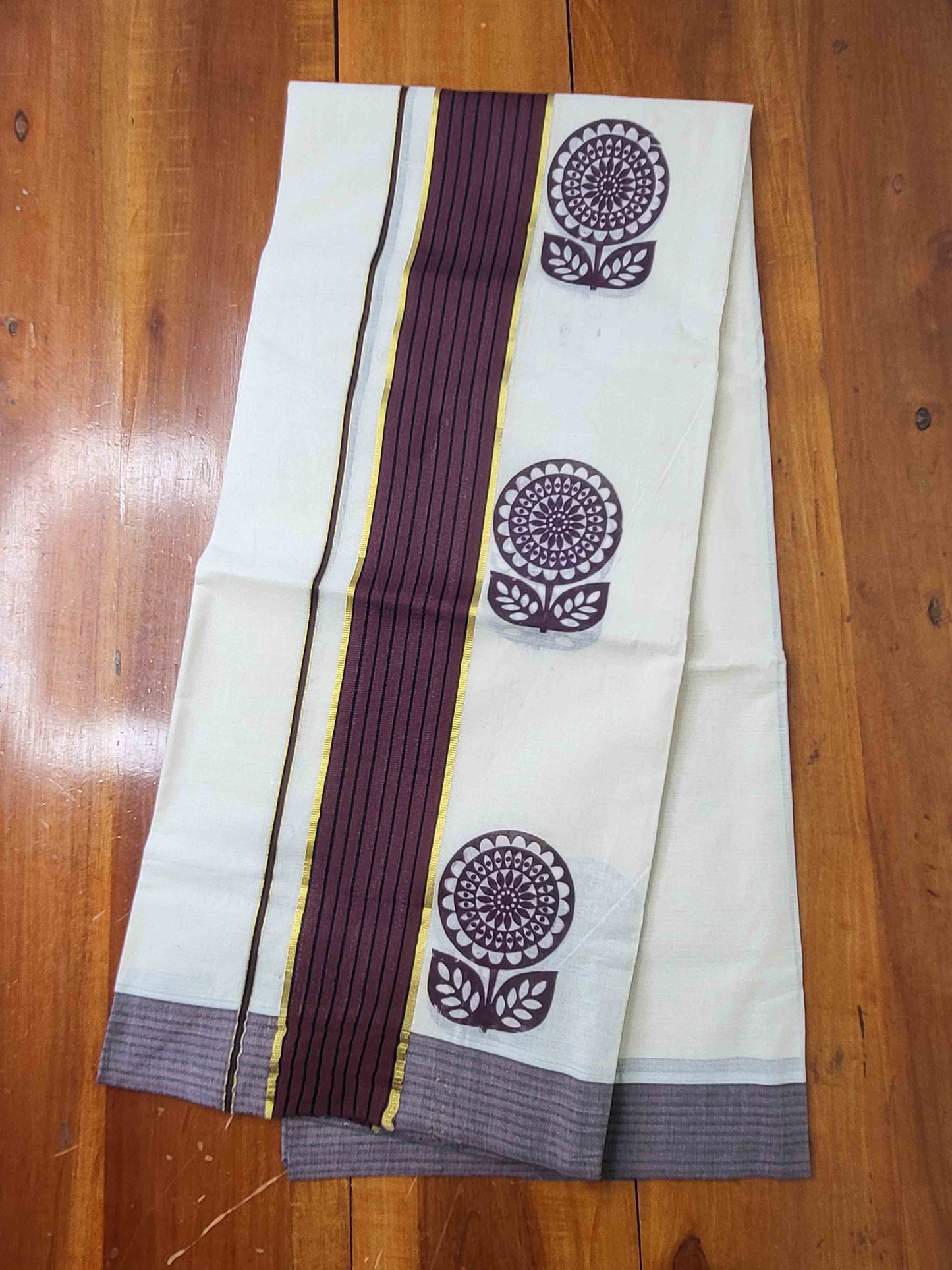 Balaramapuram Printed Set-Mundu for Women