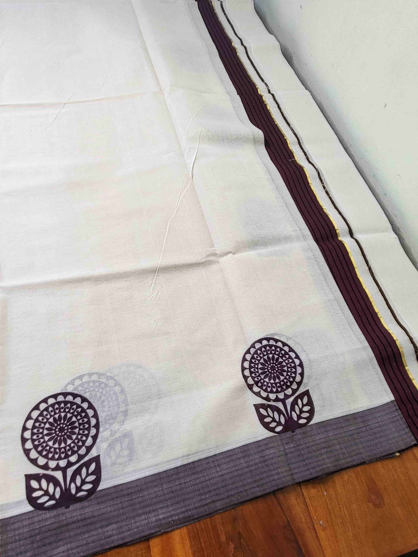Balaramapuram Printed Set-Mundu for Women
