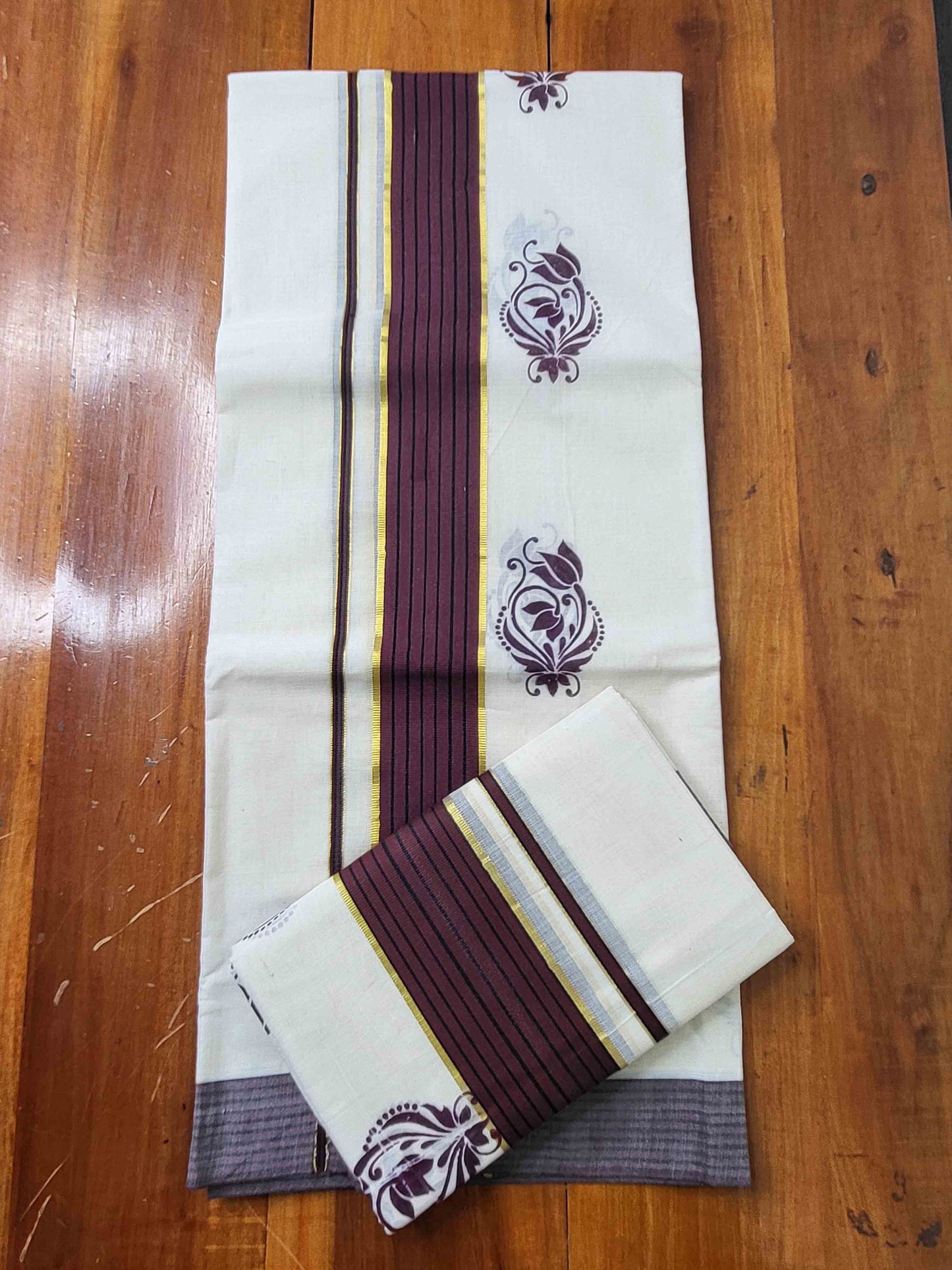 Balaramapuram Printed Set-Mundu for Women