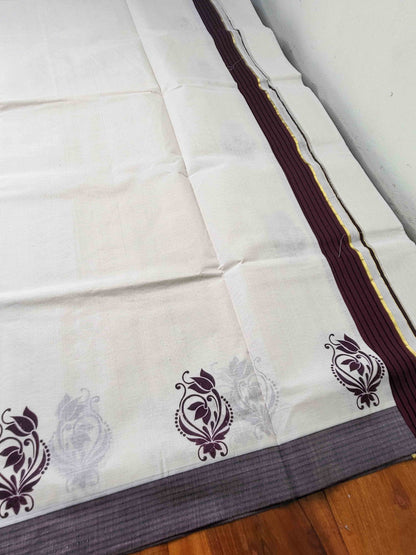 Balaramapuram Printed Set-Mundu for Women