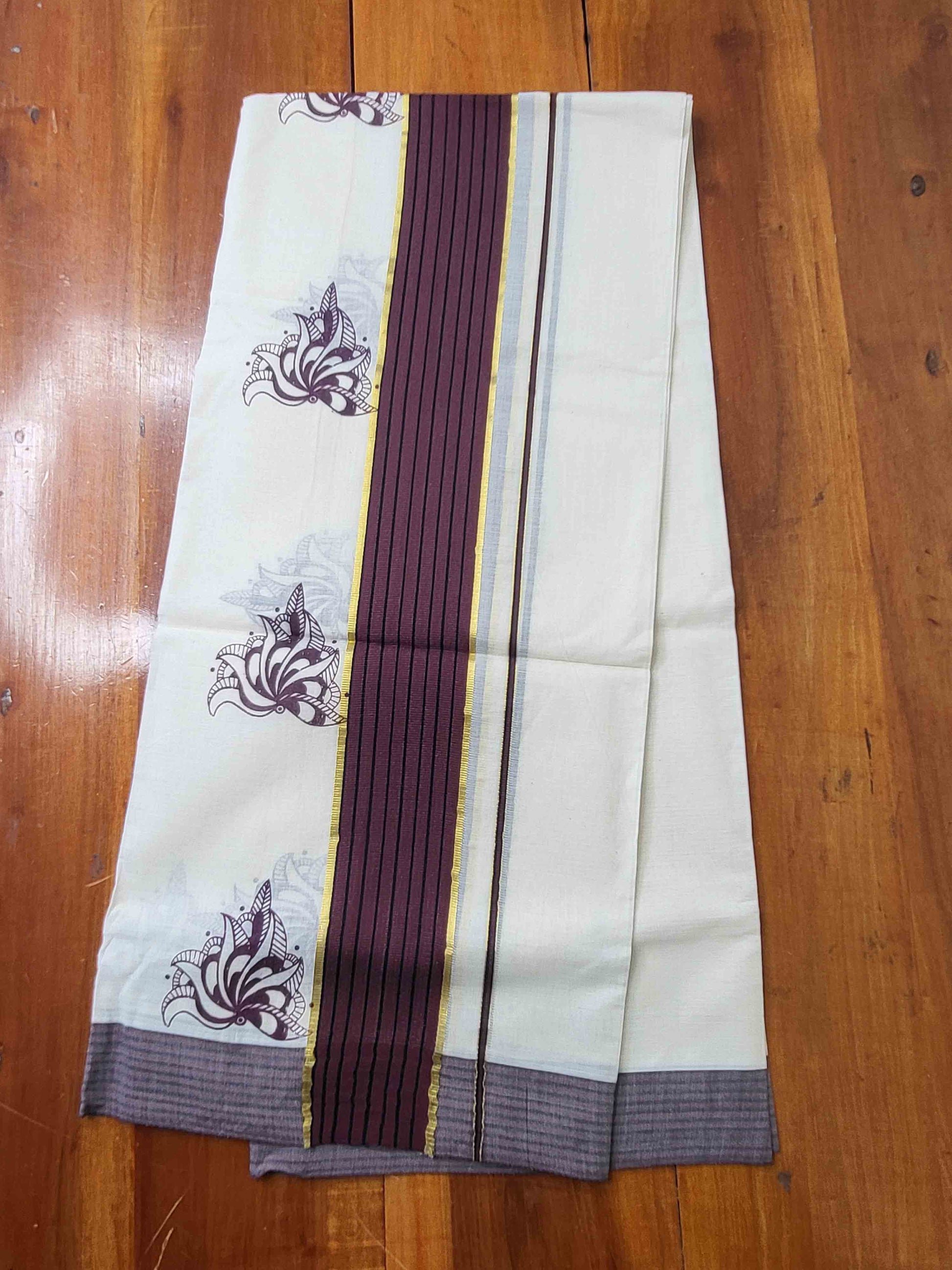 Balaramapuram Printed Set-Mundu for Women