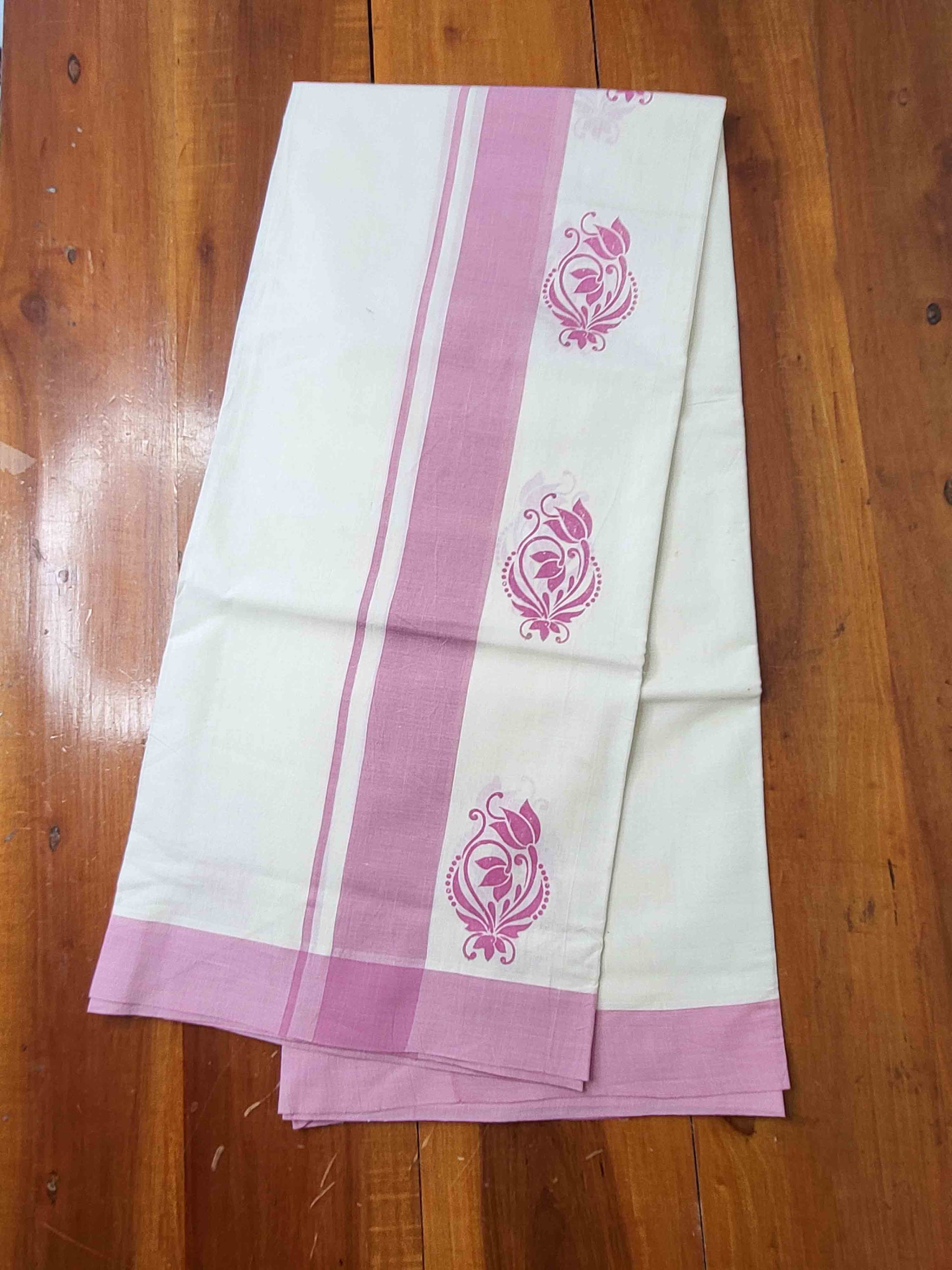 Balaramapuram Printed Set-Mundu for Women