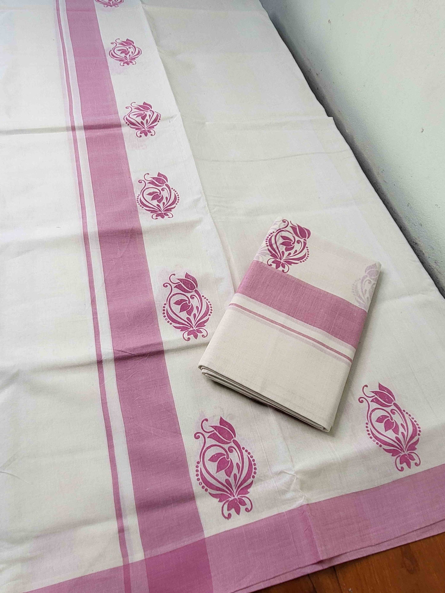 Balaramapuram Printed Set-Mundu for Women