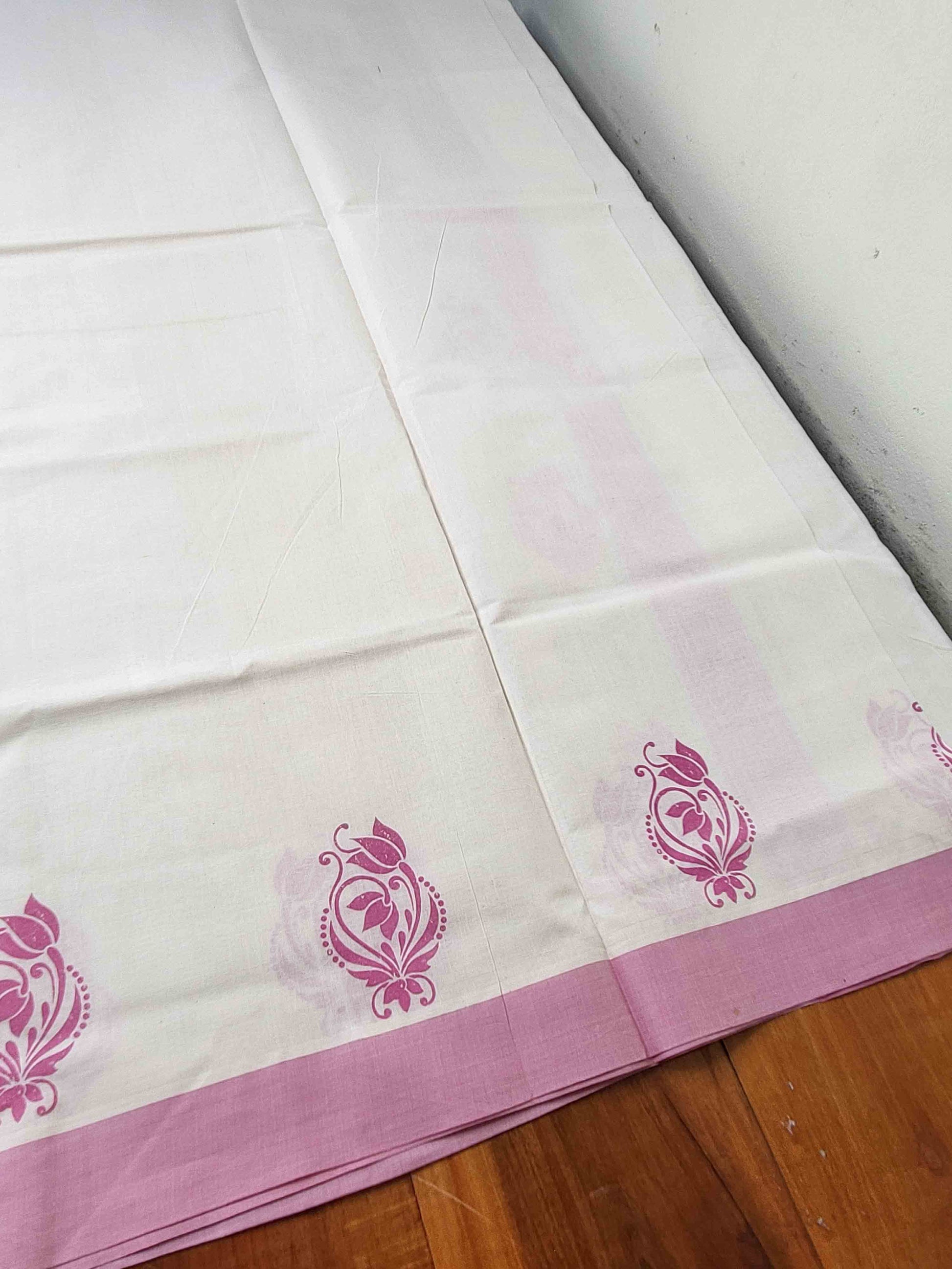Balaramapuram Printed Set-Mundu for Women