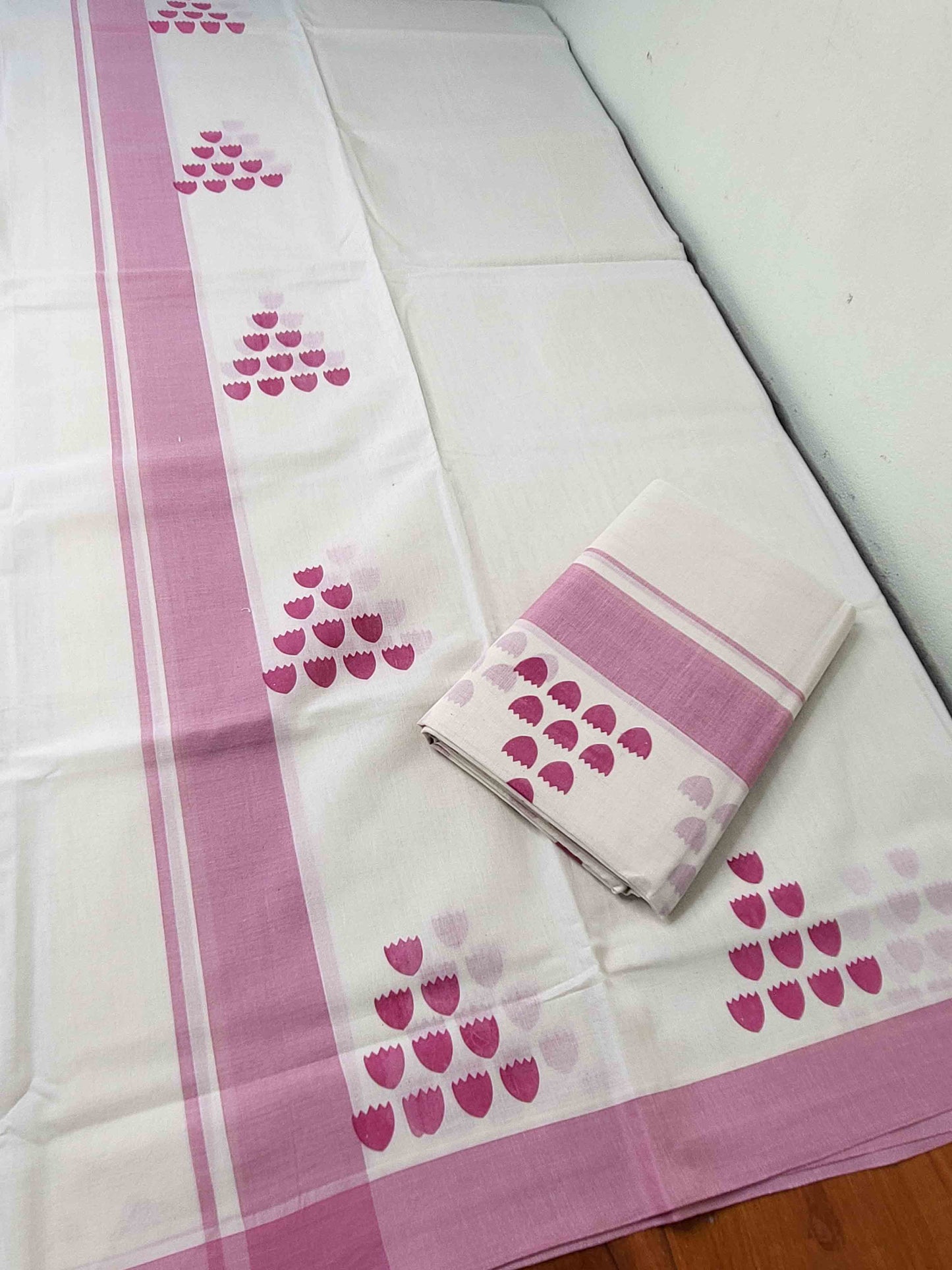 Balaramapuram Printed Set-Mundu for Women