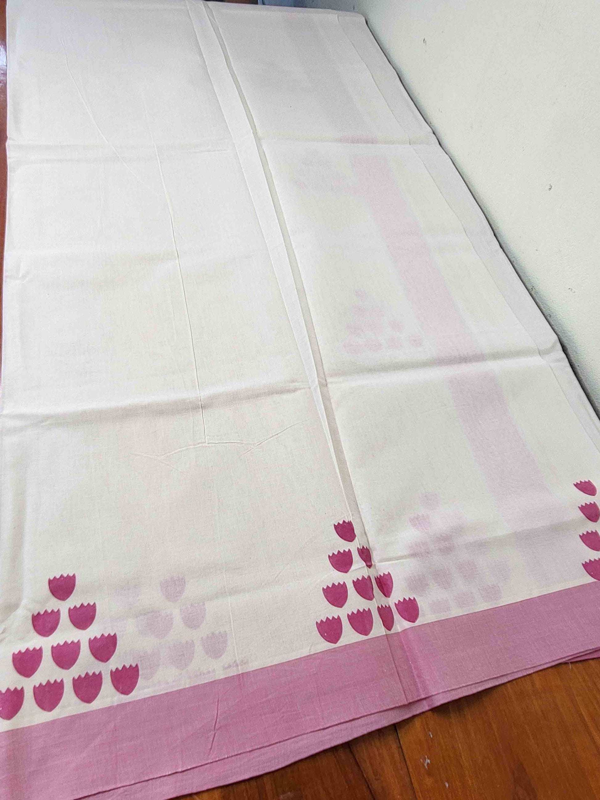 Balaramapuram Printed Set-Mundu for Women