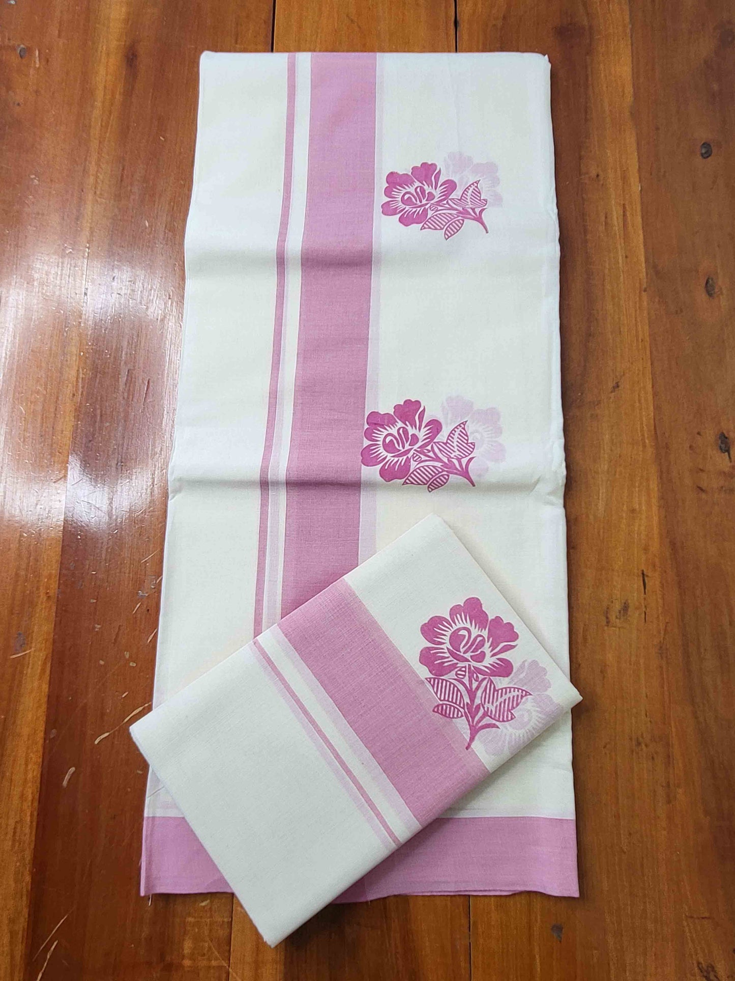 Balaramapuram Printed Set-Mundu for Women