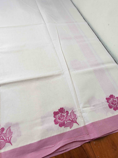 Balaramapuram Printed Set-Mundu for Women